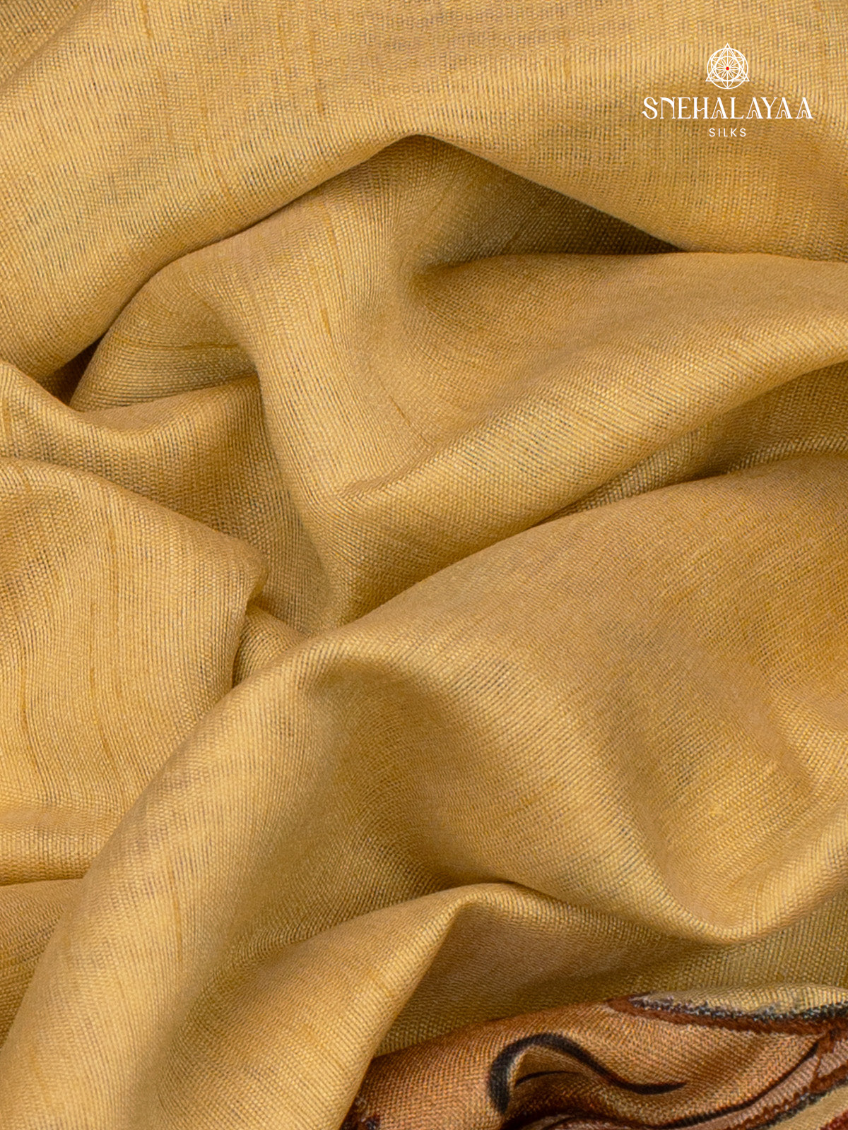 Yellow Raw Silk Saree Embroidery