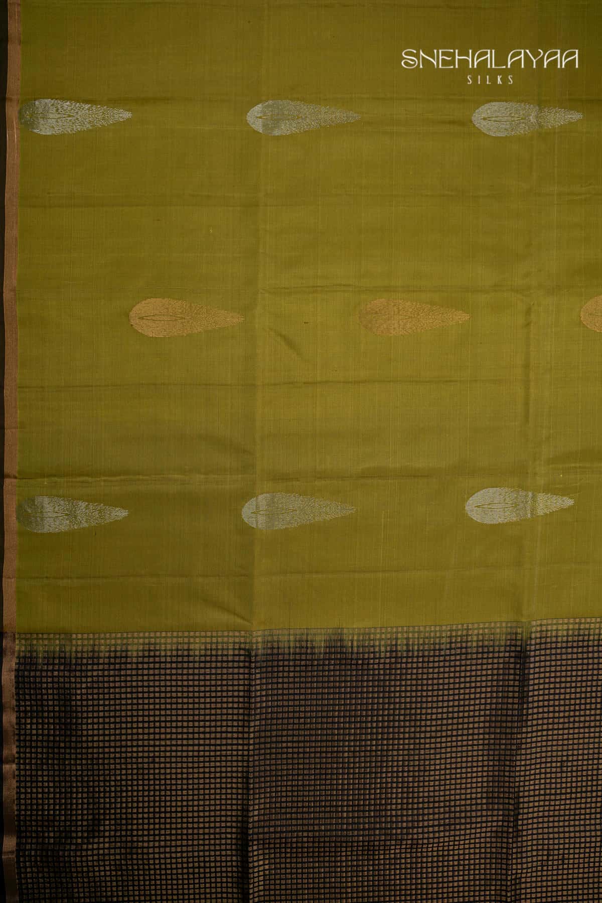 Olive Green Soft Silk Saree