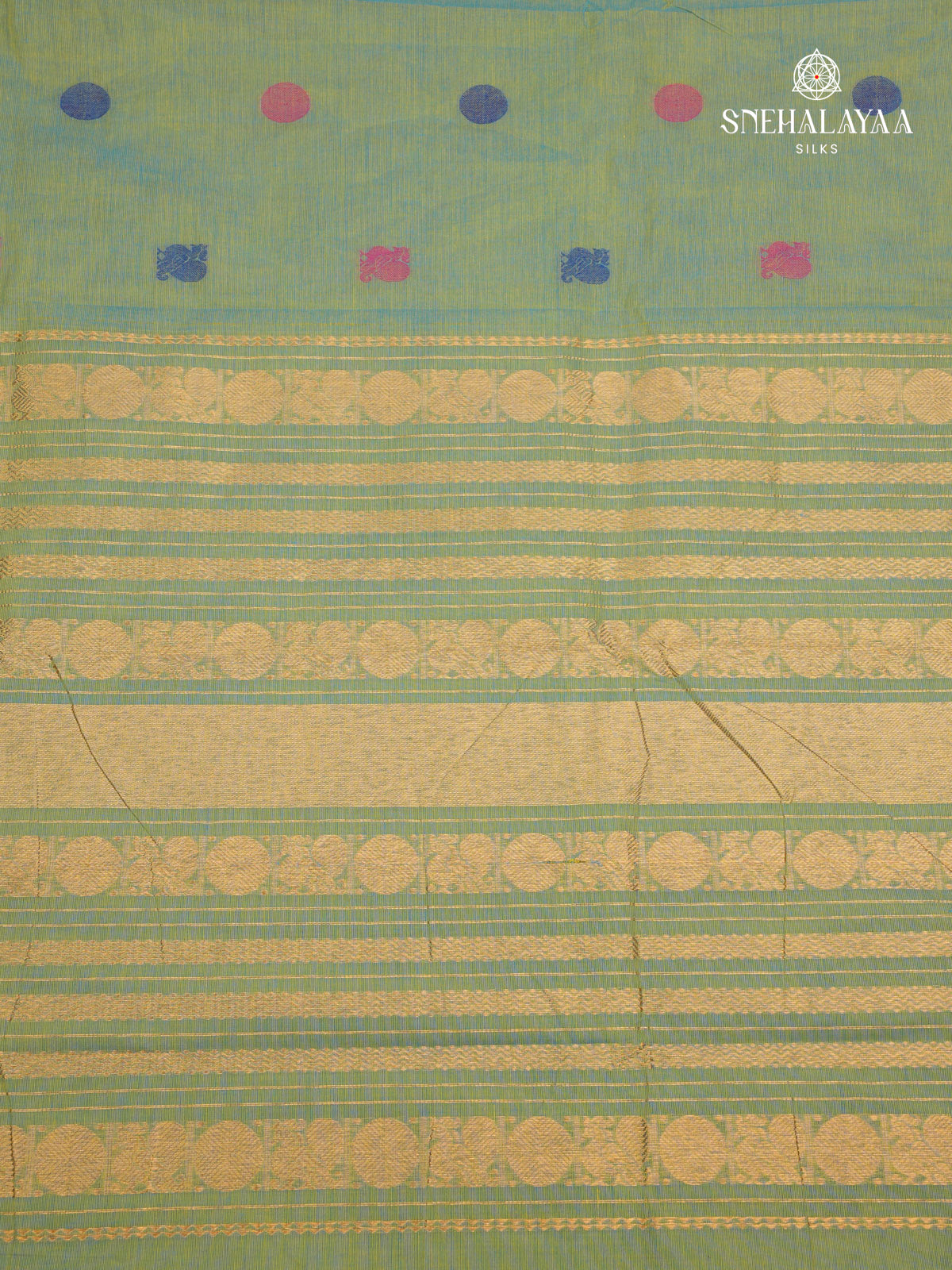 Teal Green Kanchi Cotton Saree