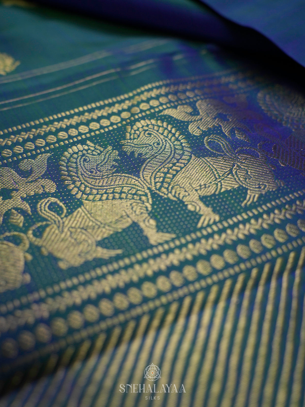 Navy Blue Kanjivaram Silk Saree