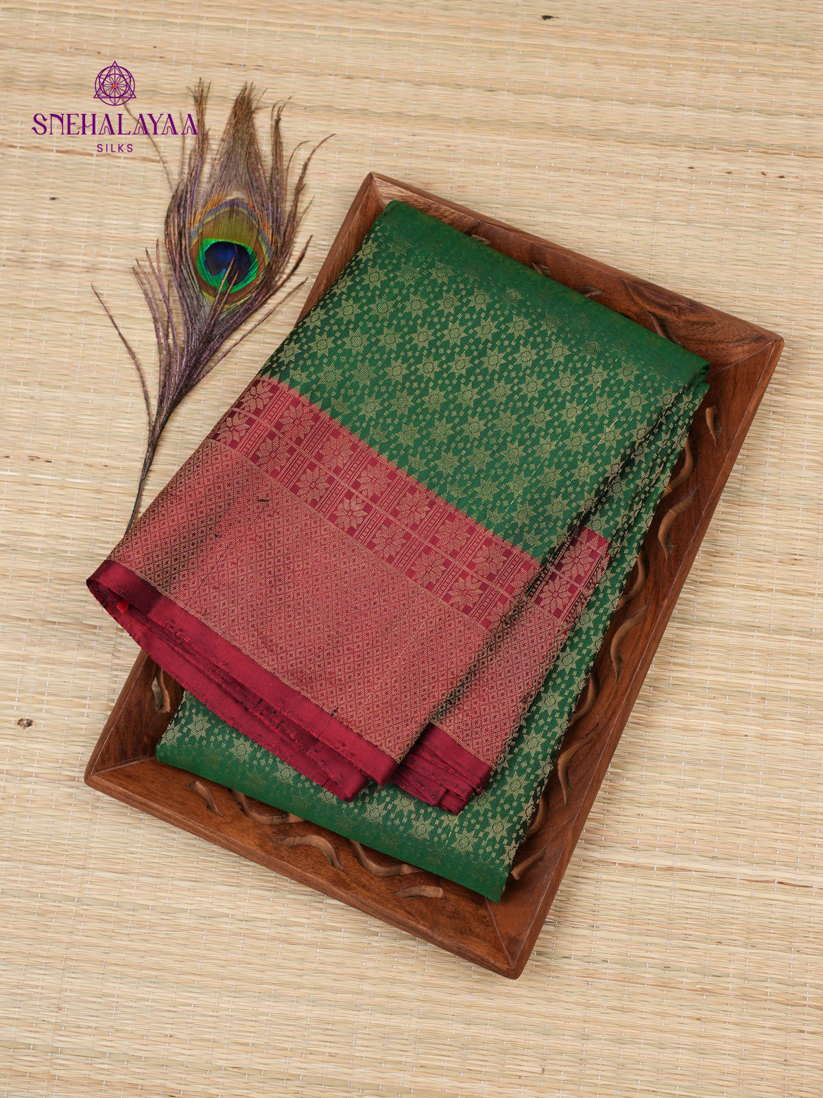 Bottle Green Kanjivaram Silk Saree