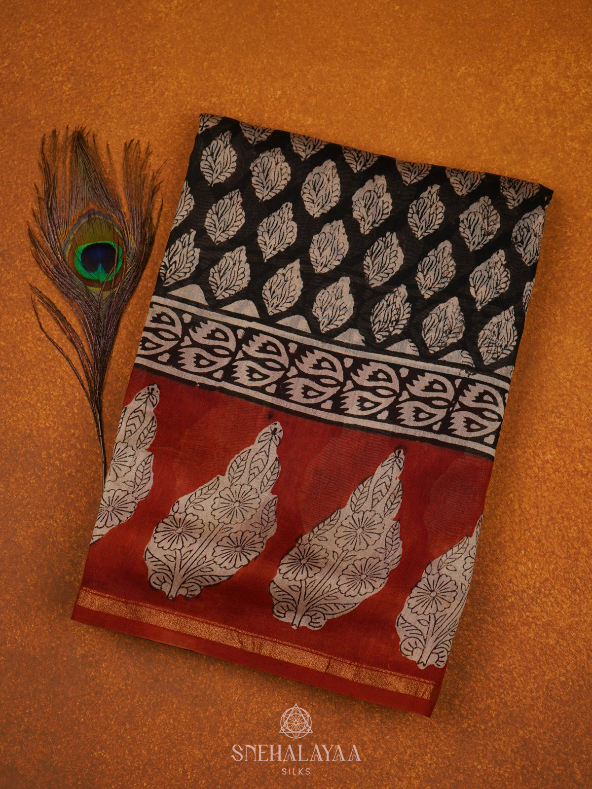 Black Chanderi Saree