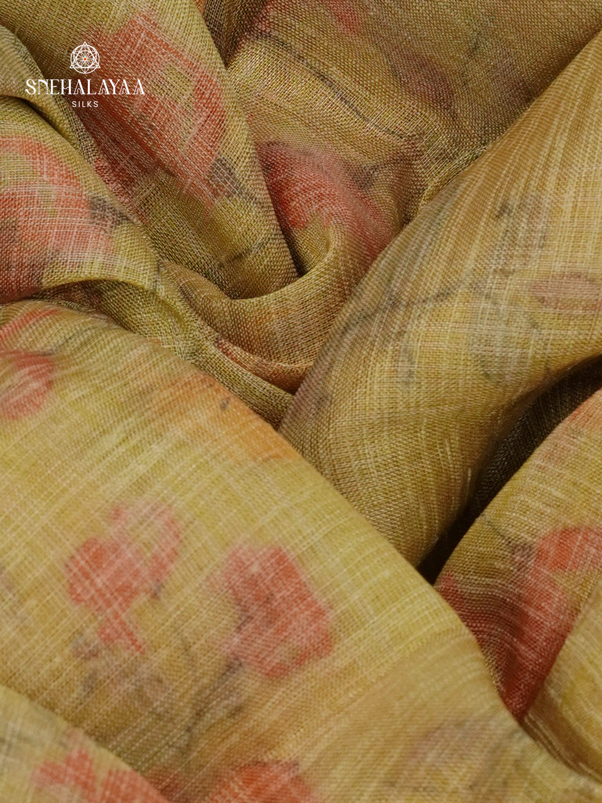 Pale Yellow Linen Tissue Saree