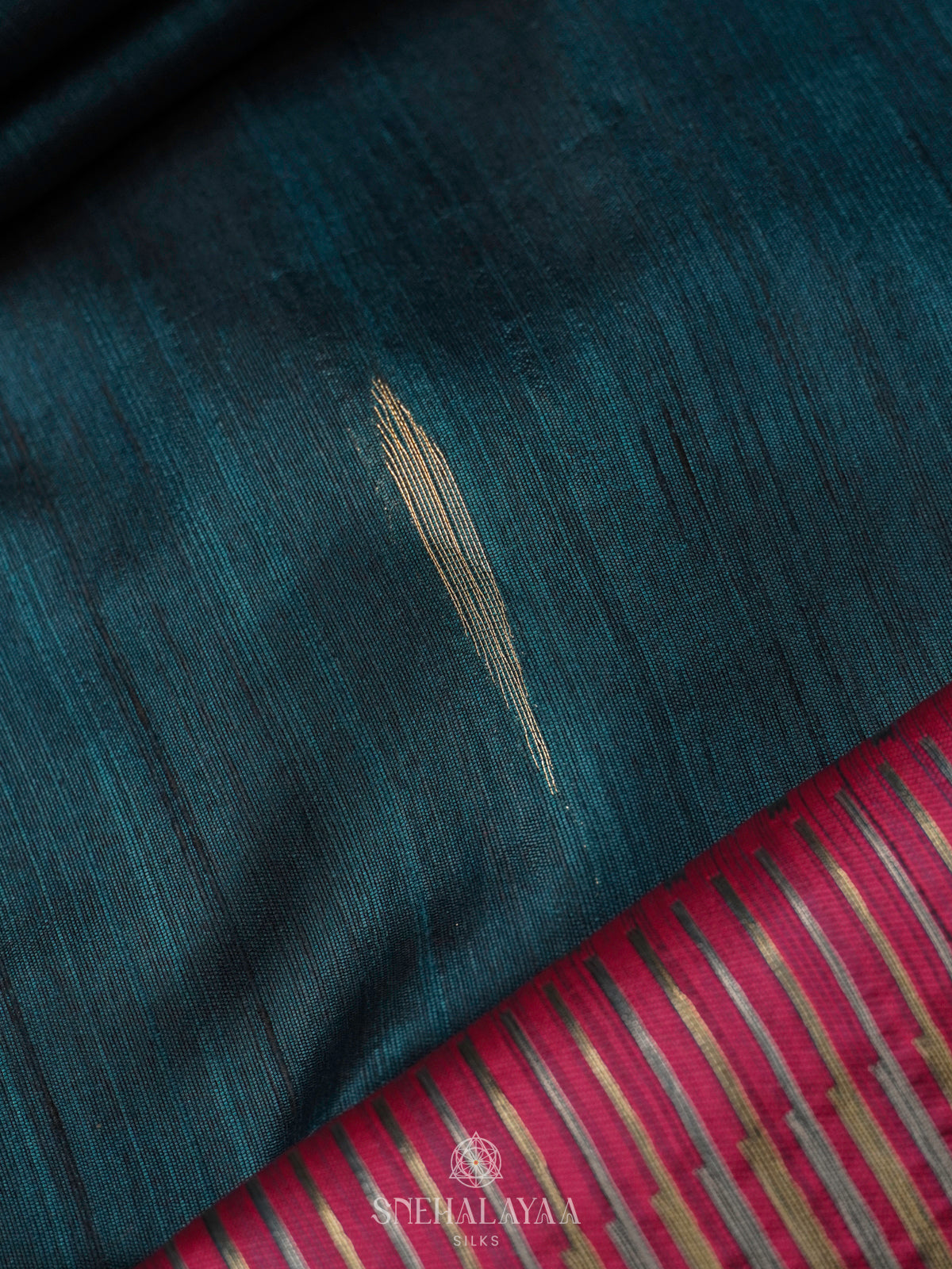 Teal Green Munga Tussar Saree
