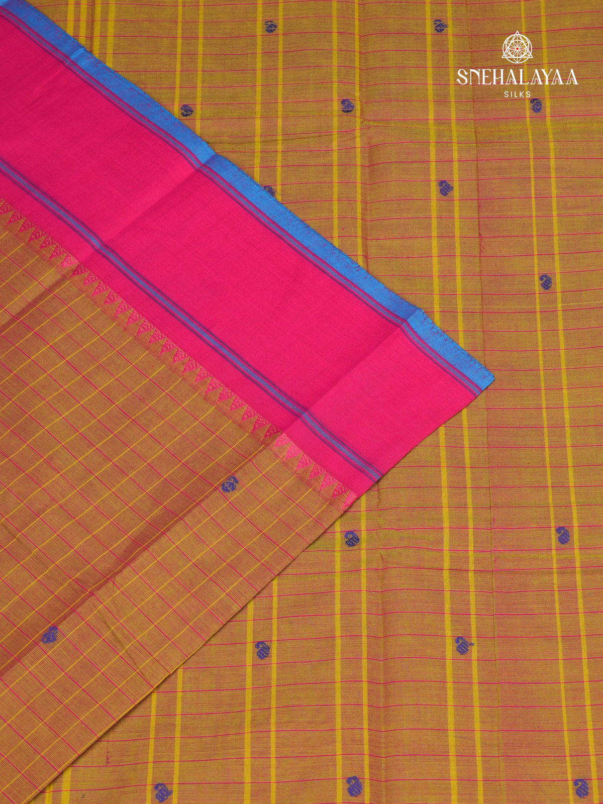 Mustard Chettinad Cotton Saree