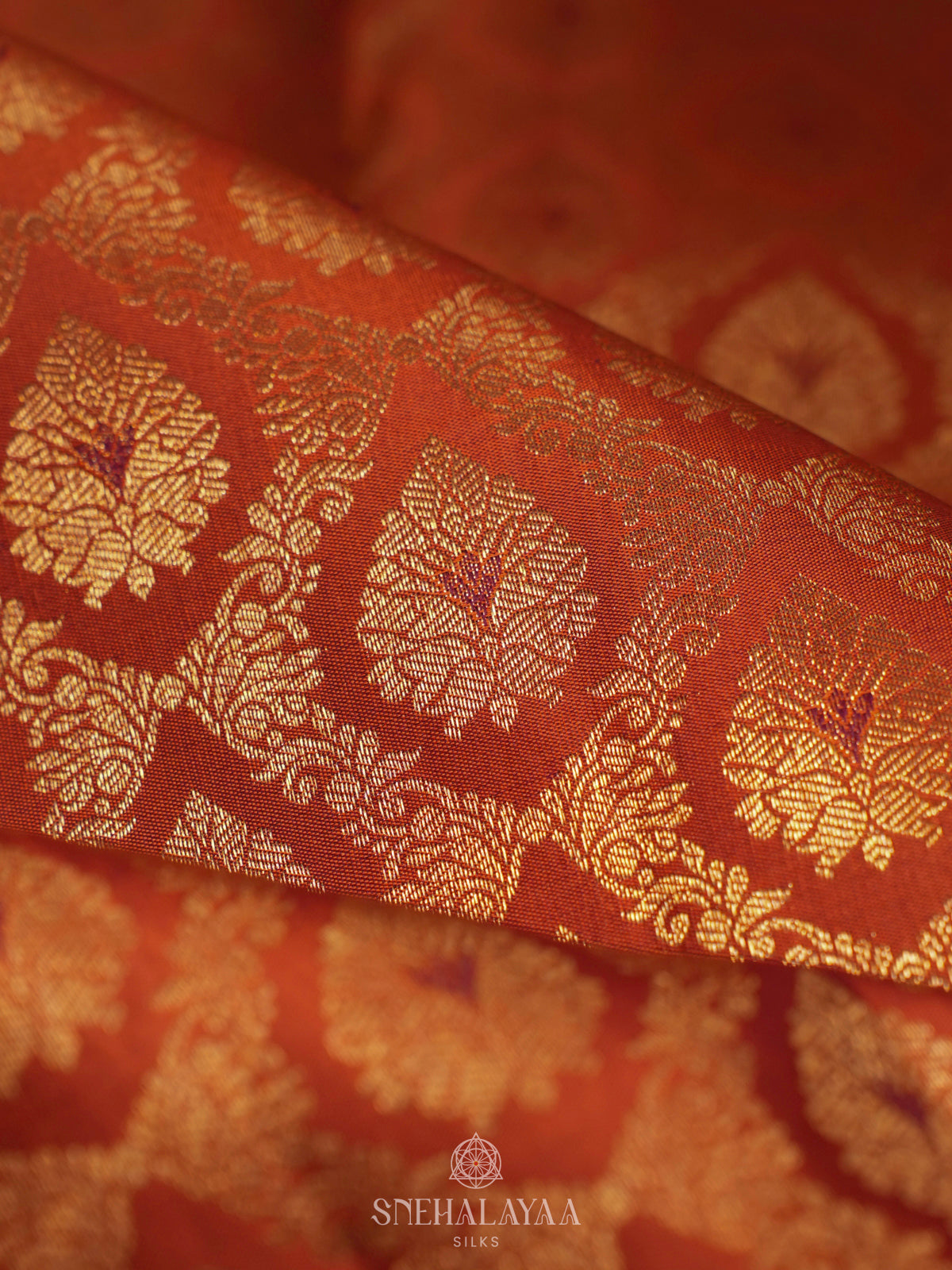 Orange Kanjivaram Silk Saree