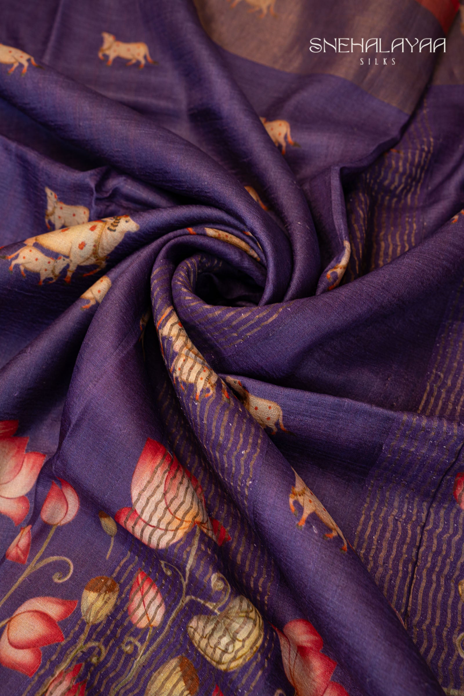 Violet Tussar Saree