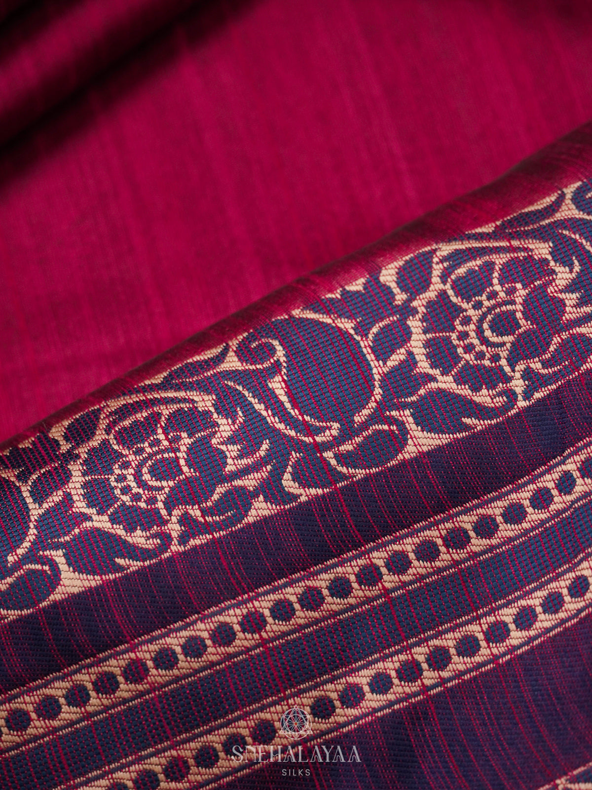 Pink Munga Tussar Saree
