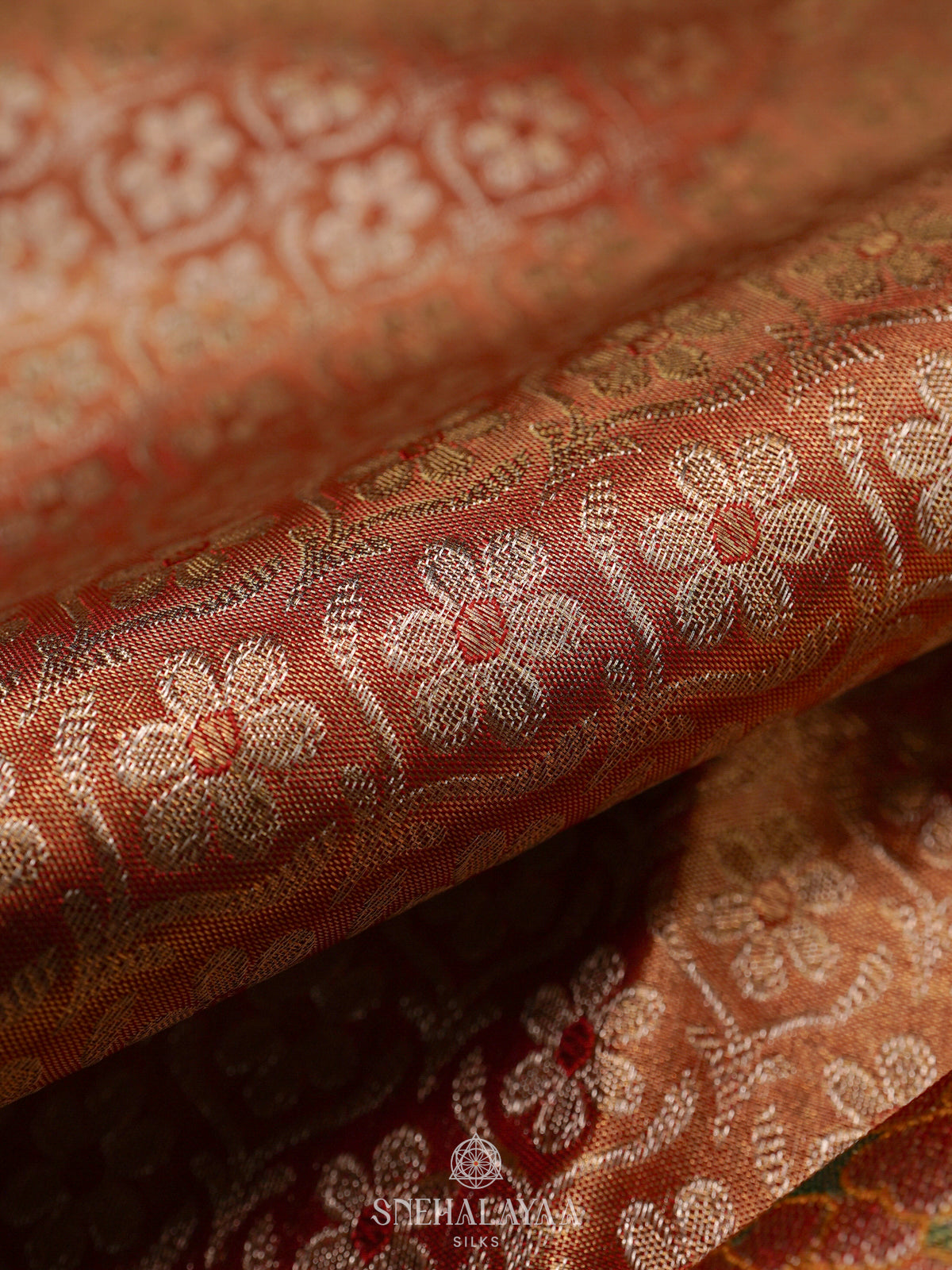 Golden Kanjivaram Silk Saree