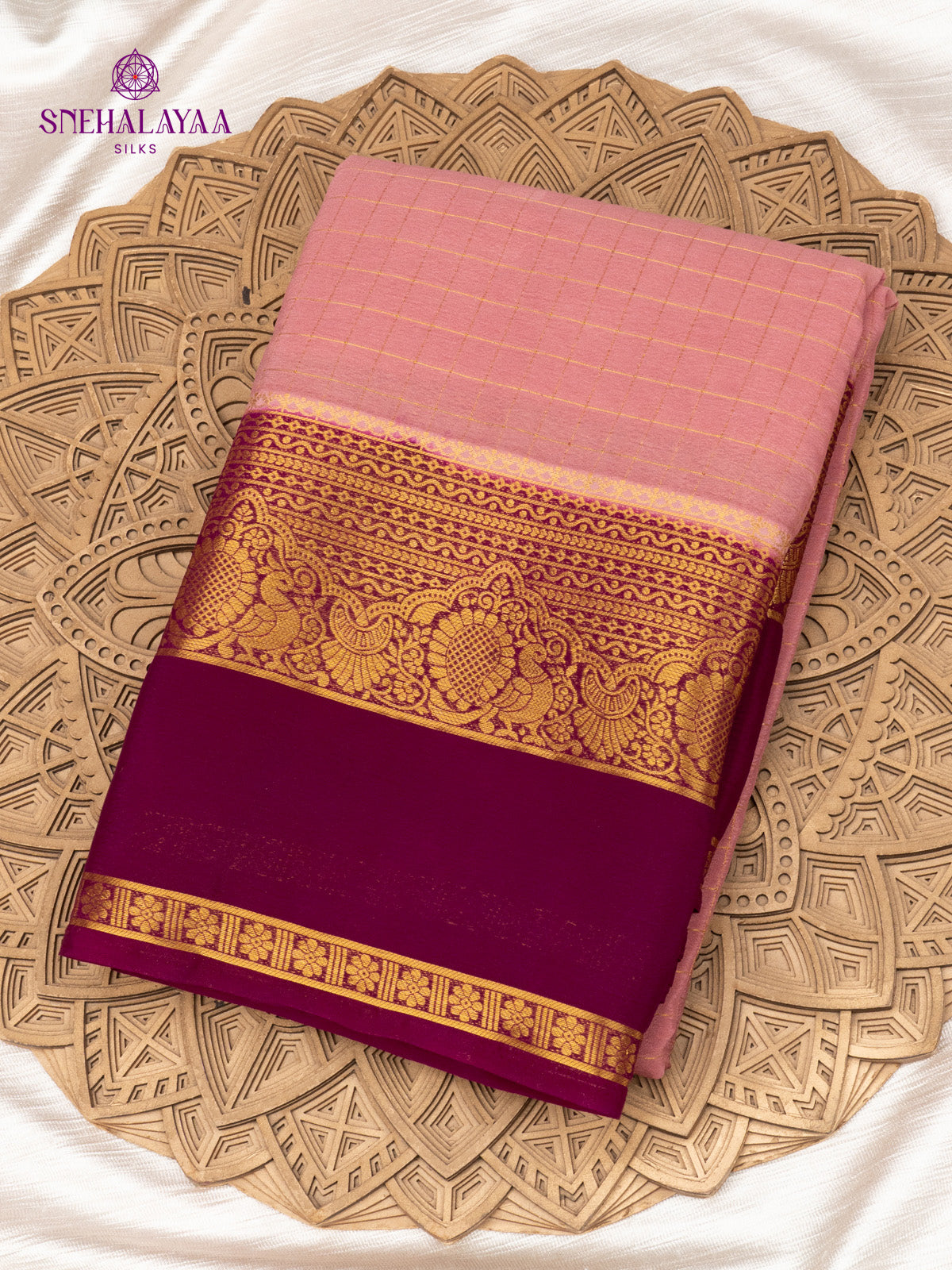 Dusty Rose Mysore Silk Saree