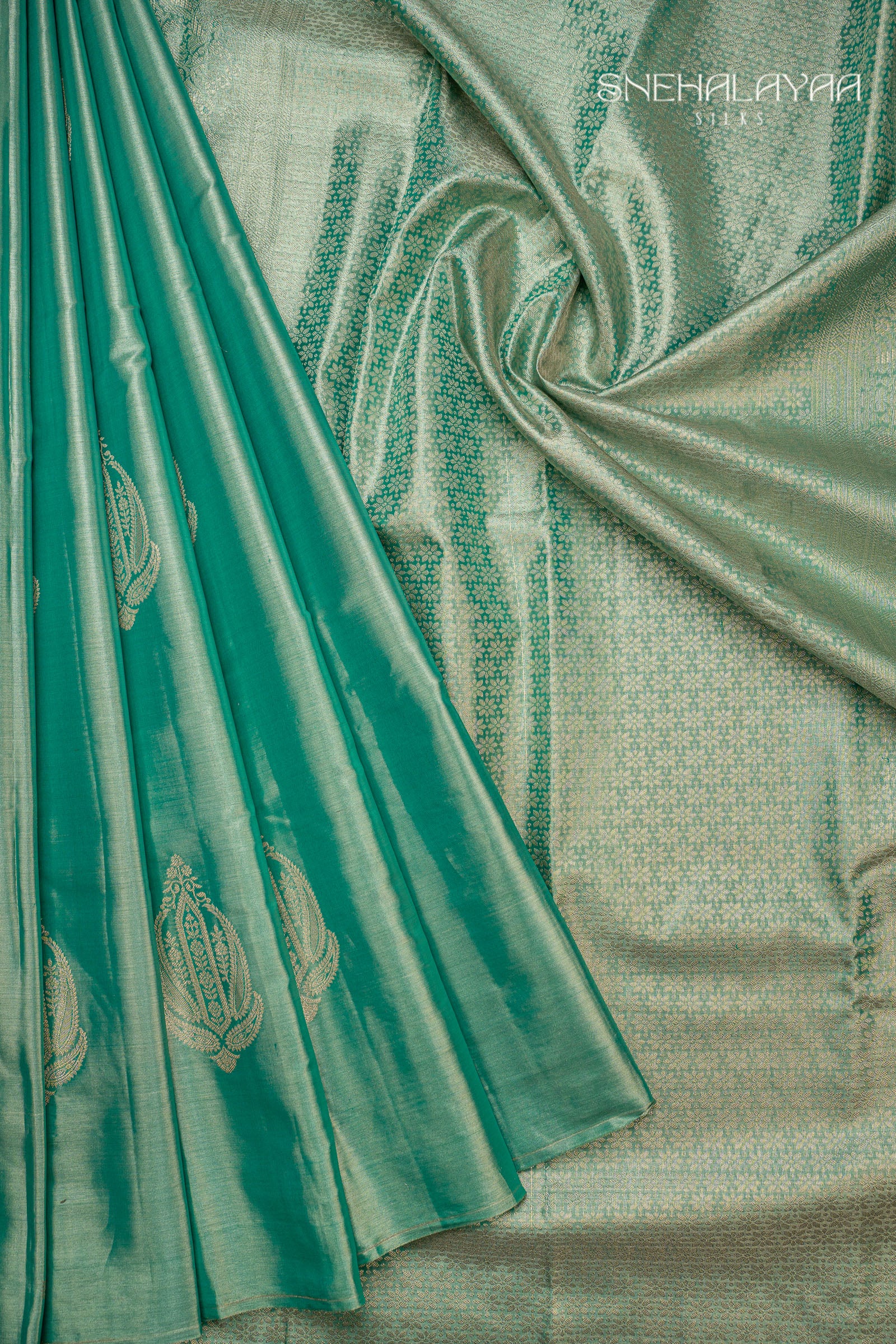 Fern Green Kancheevaram Tissue Silk Saree
