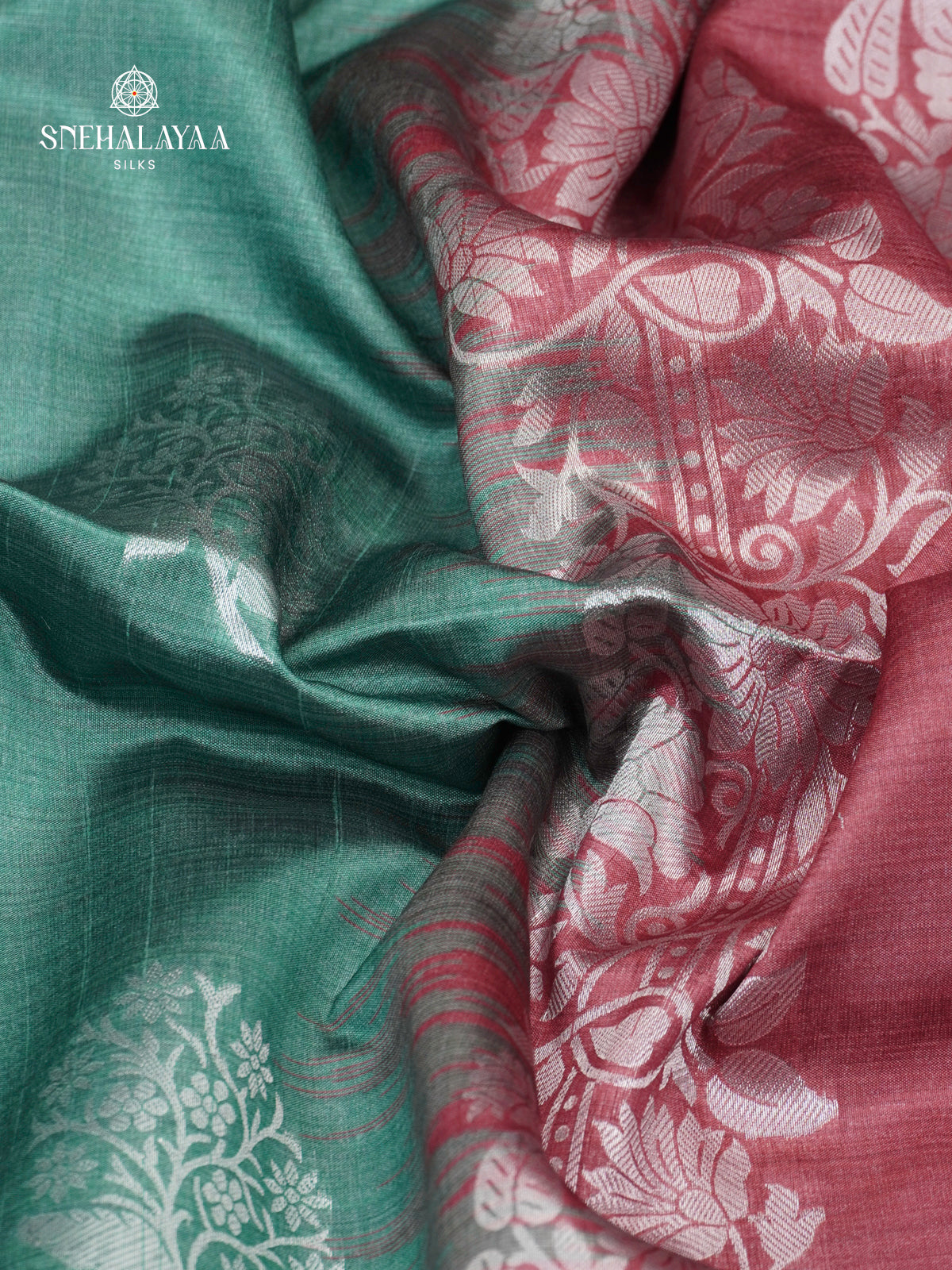 Teal Green Jute Saree