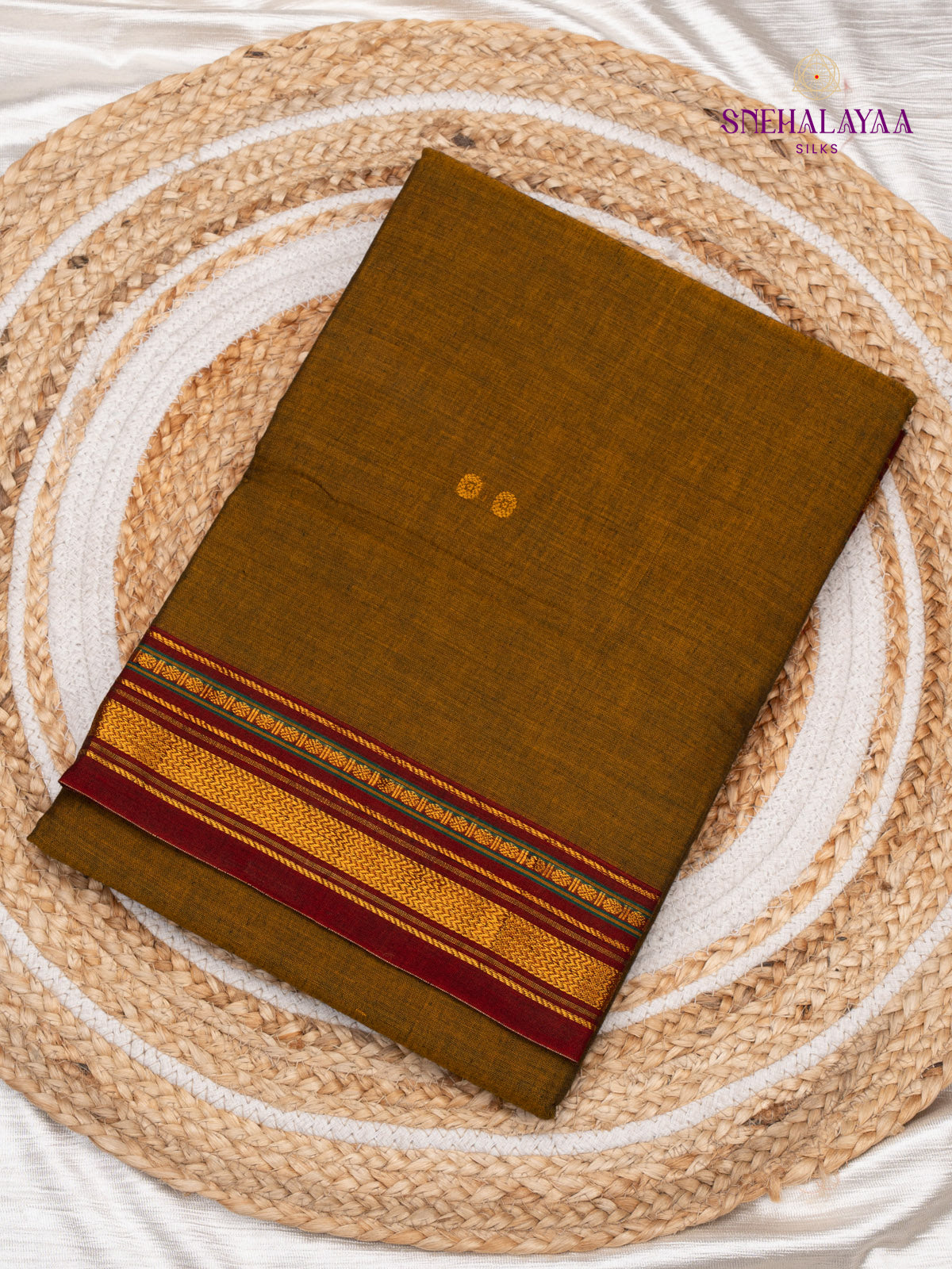Mustard Brown Narayanpet Cotton Saree