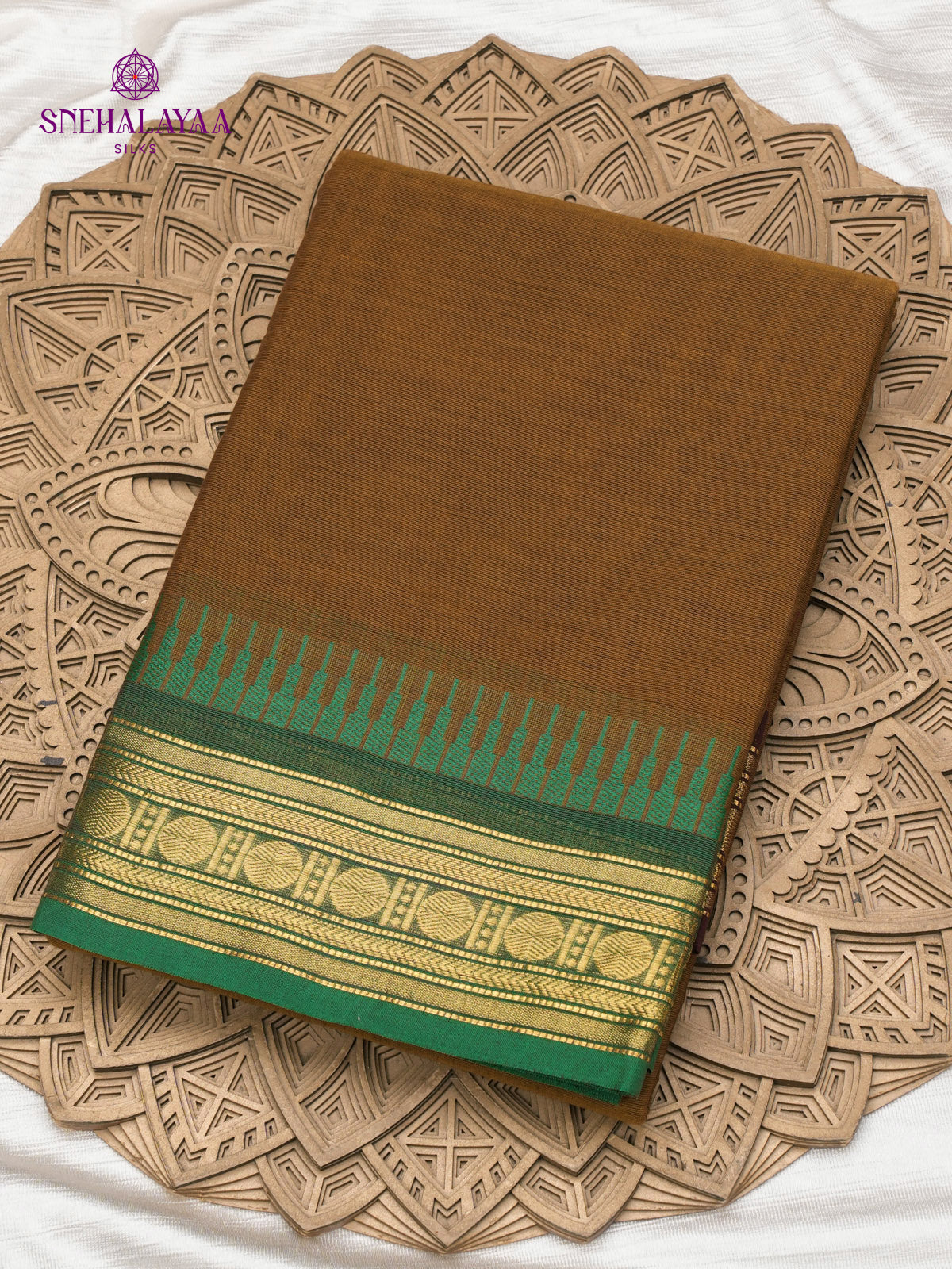 Brown Chettinad Cotton Saree