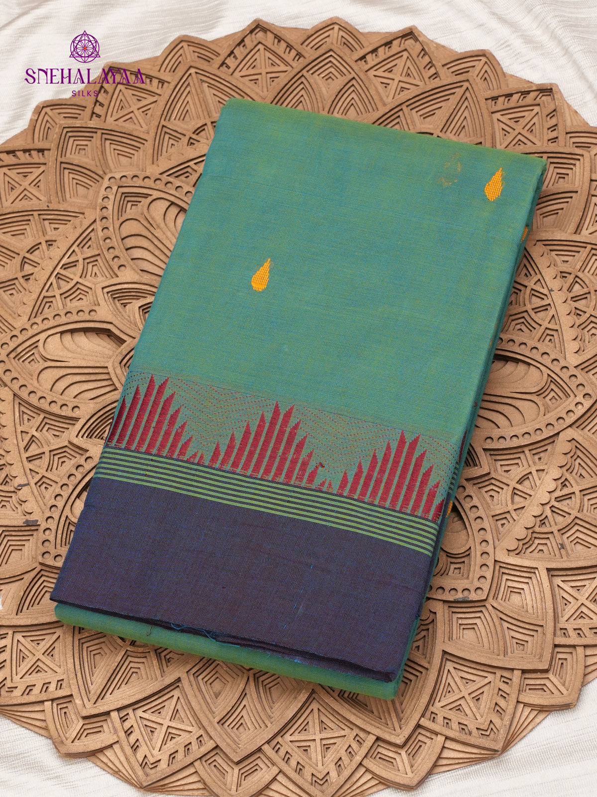 Sea Green Kanchi Cotton Saree