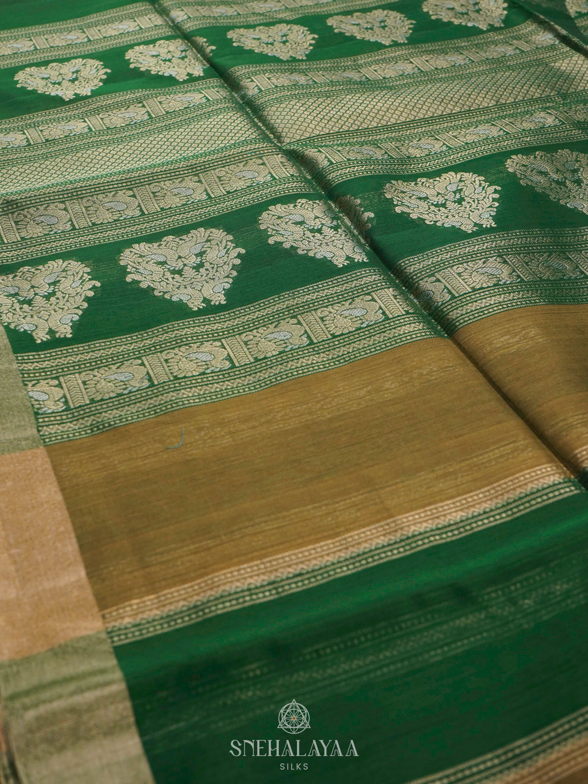 Green Kora Silk Cotton Saree
