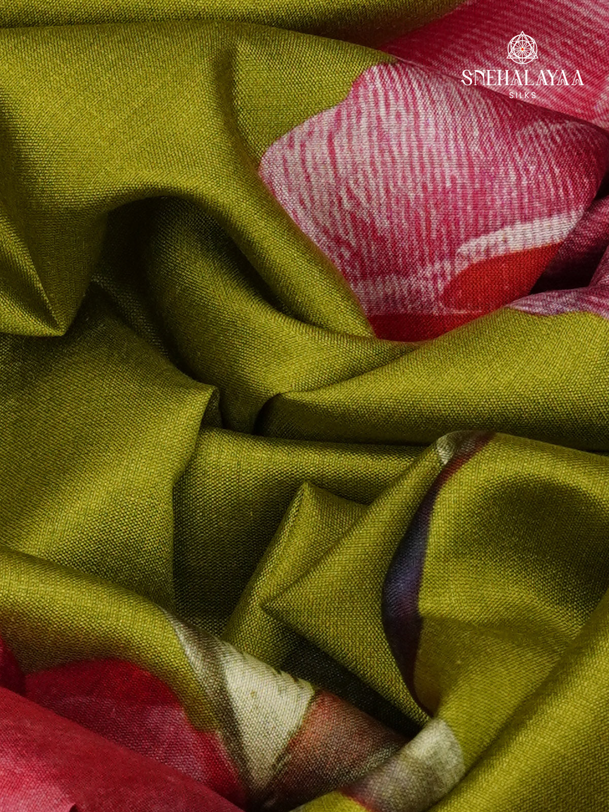 Green Chiniya Silk Saree