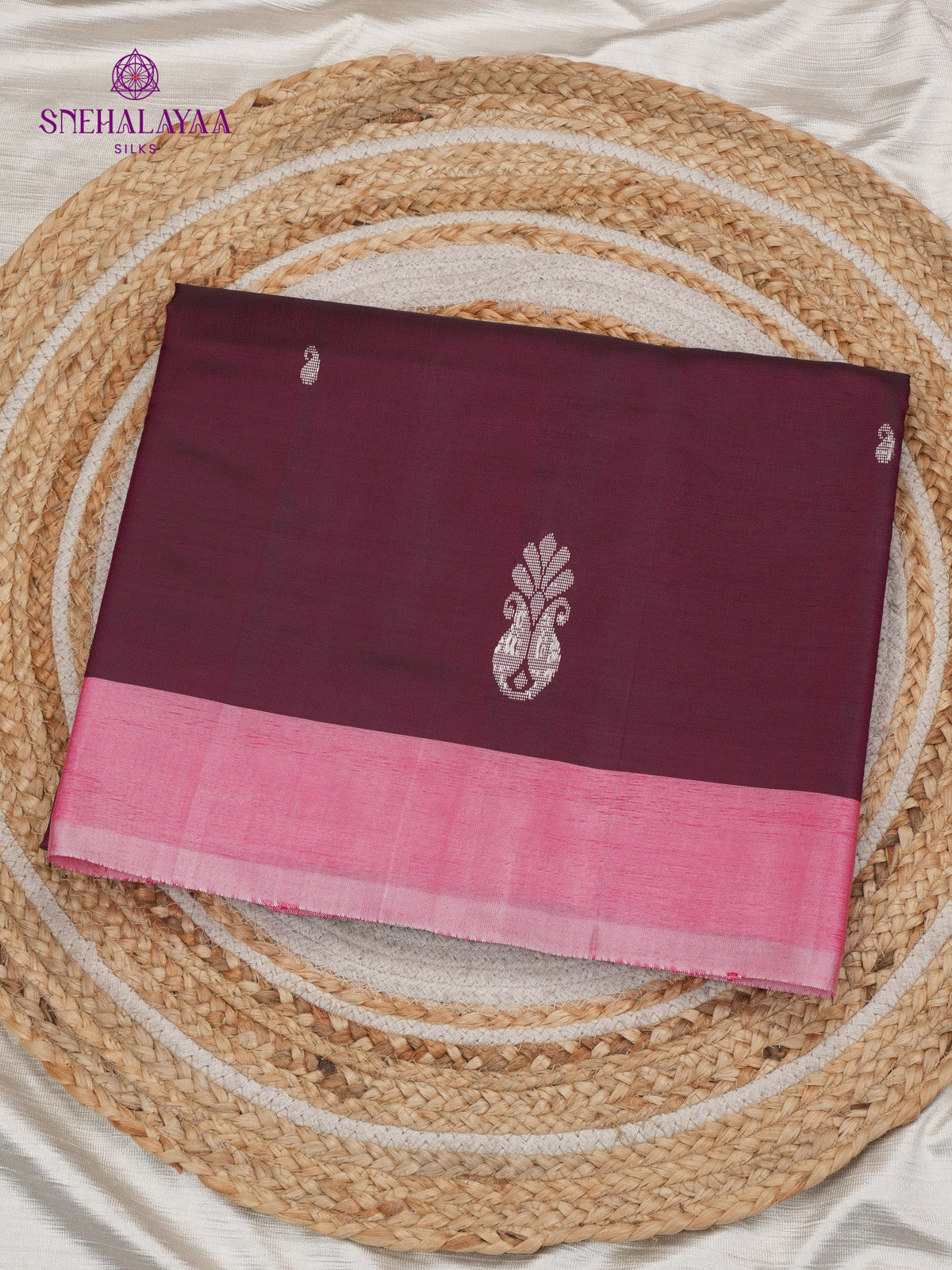 Magenta Banana Pith Saree