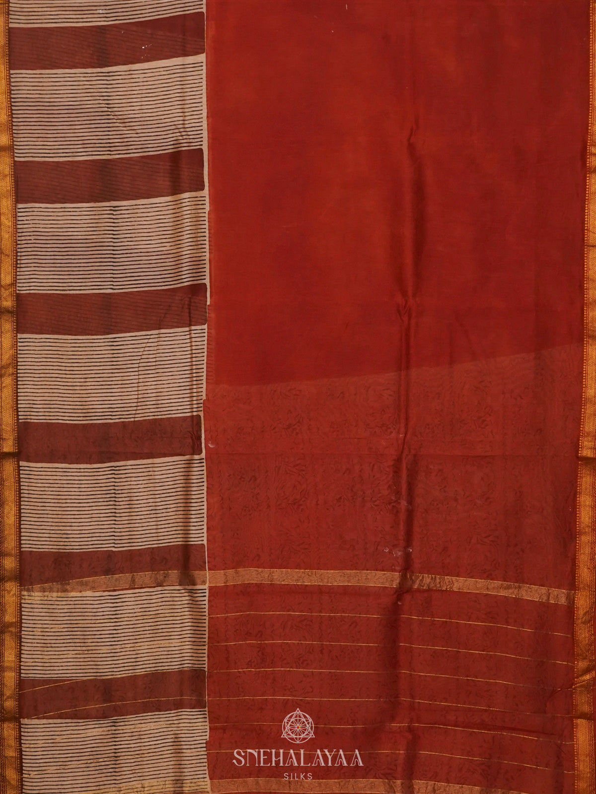 Maroon Chaqnderi Saree
