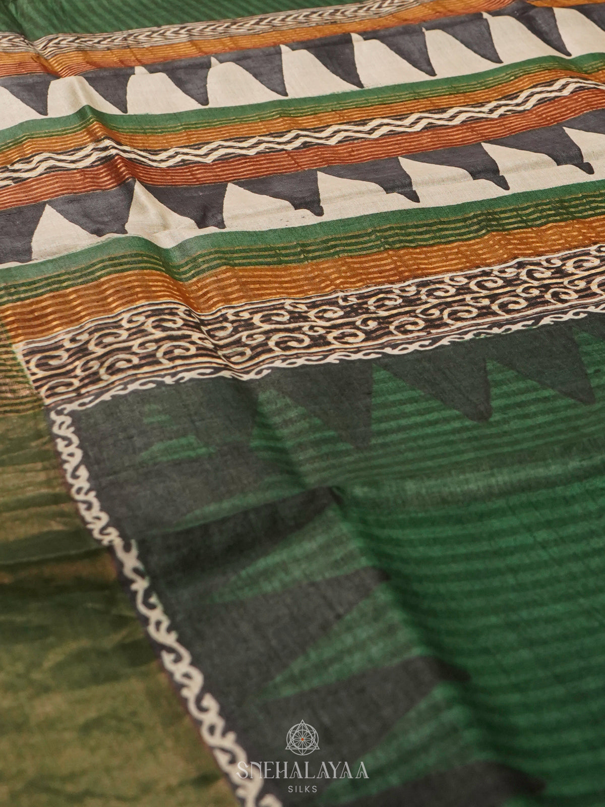 Green Tussar Saree