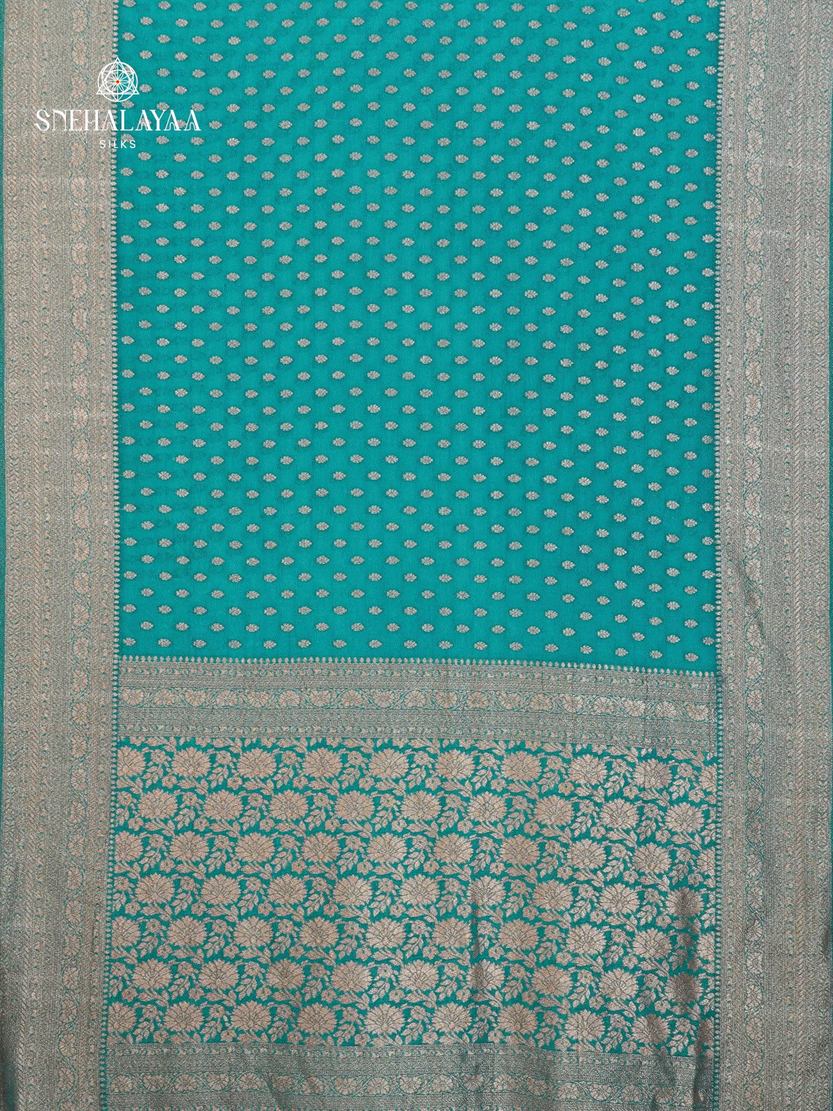 Sky Blue Banaras Crepe Silk Saree