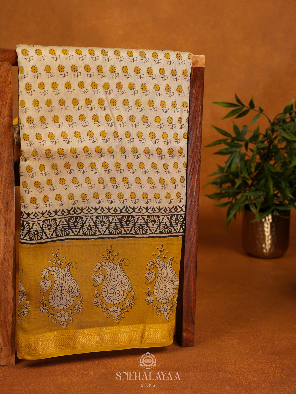 Cream Chanderi Saree