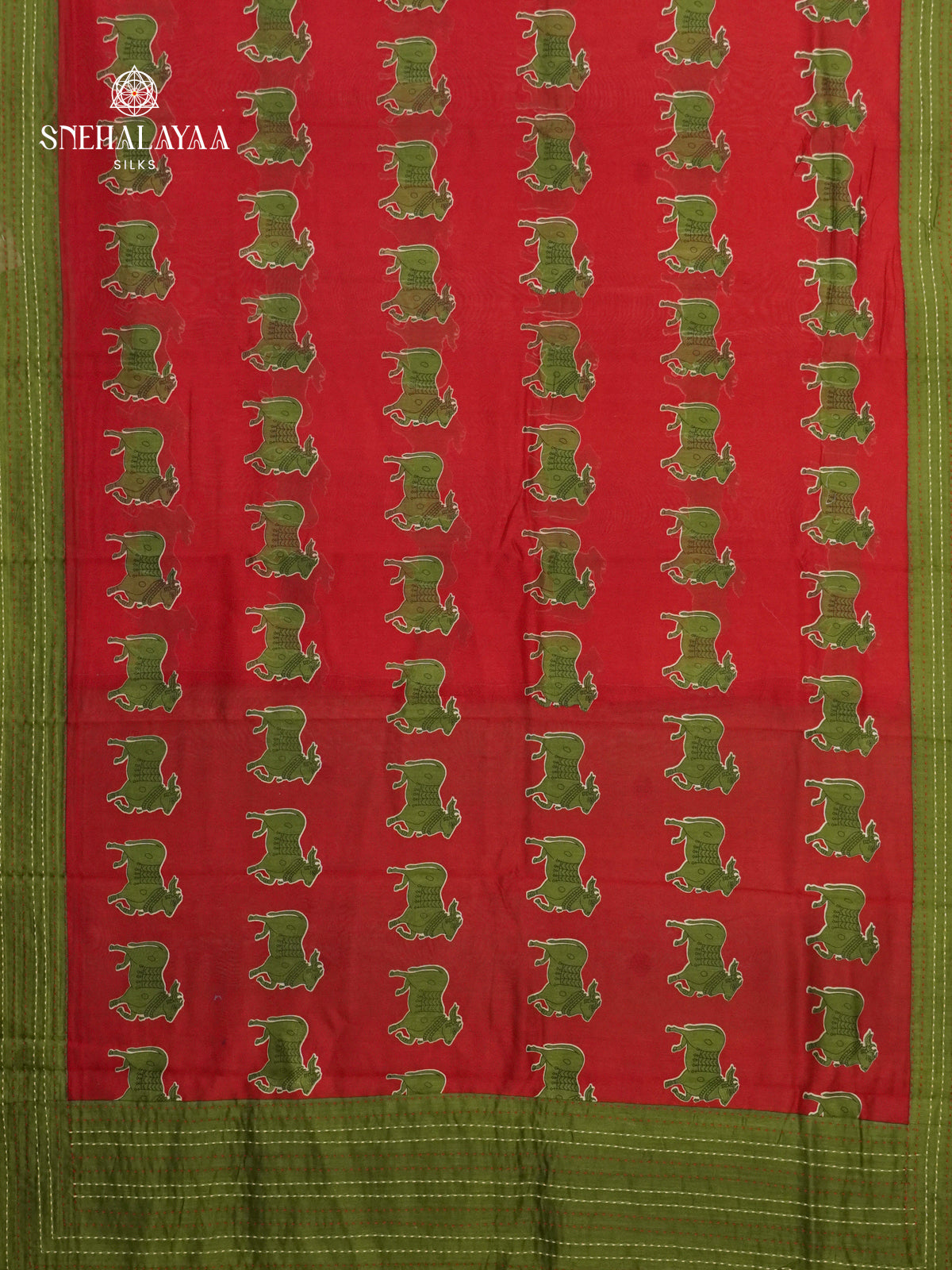 Red Chanderi Saree