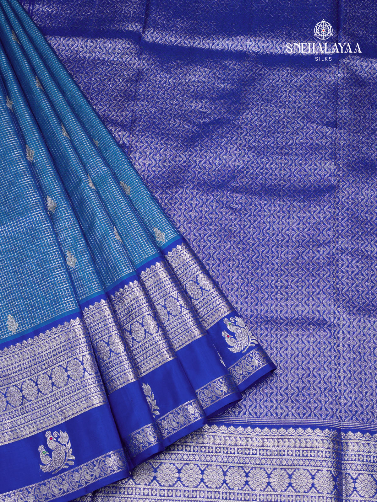 Blue Venkatagiri Silk Saree