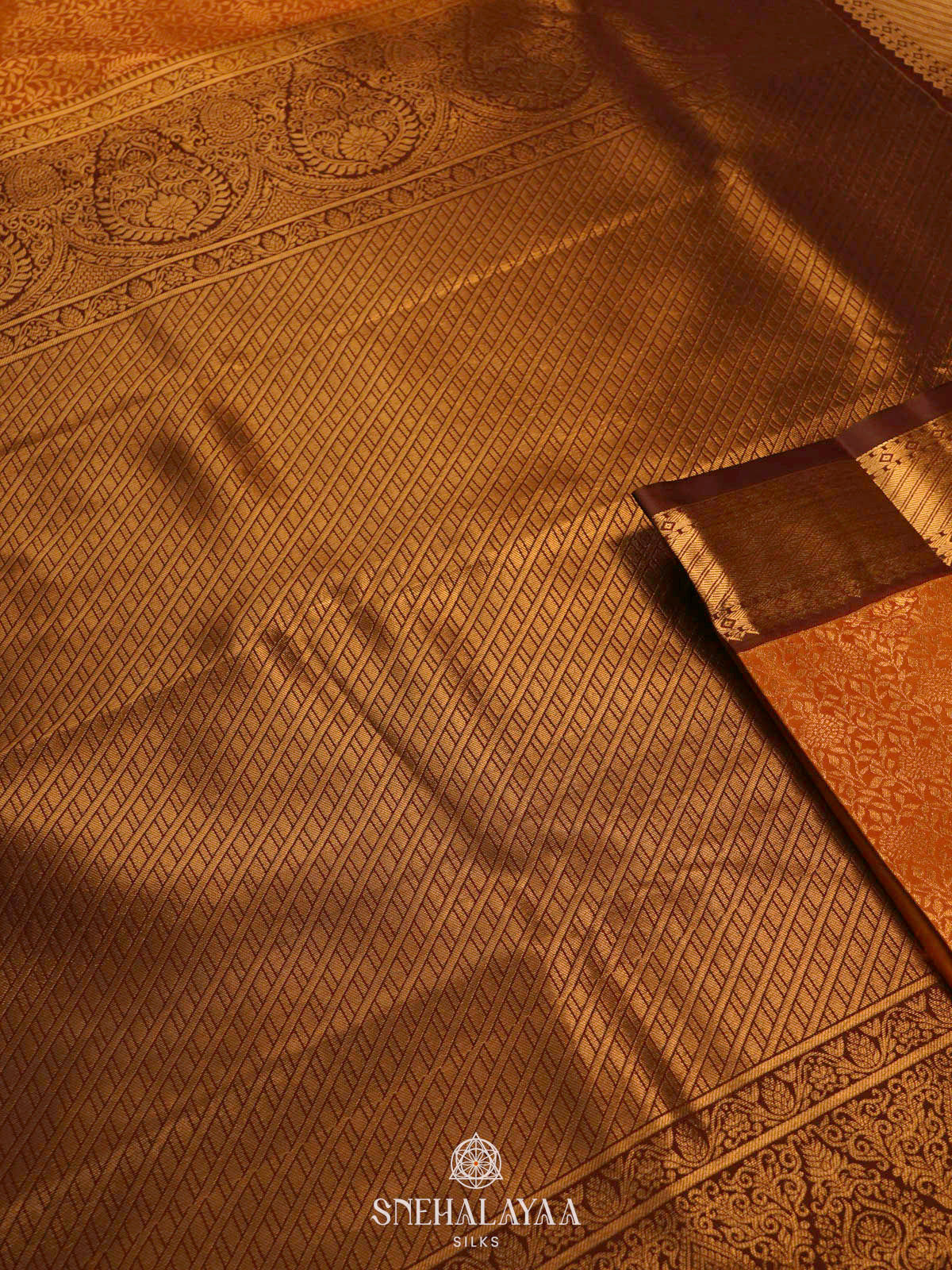 Orange Art Silk Saree