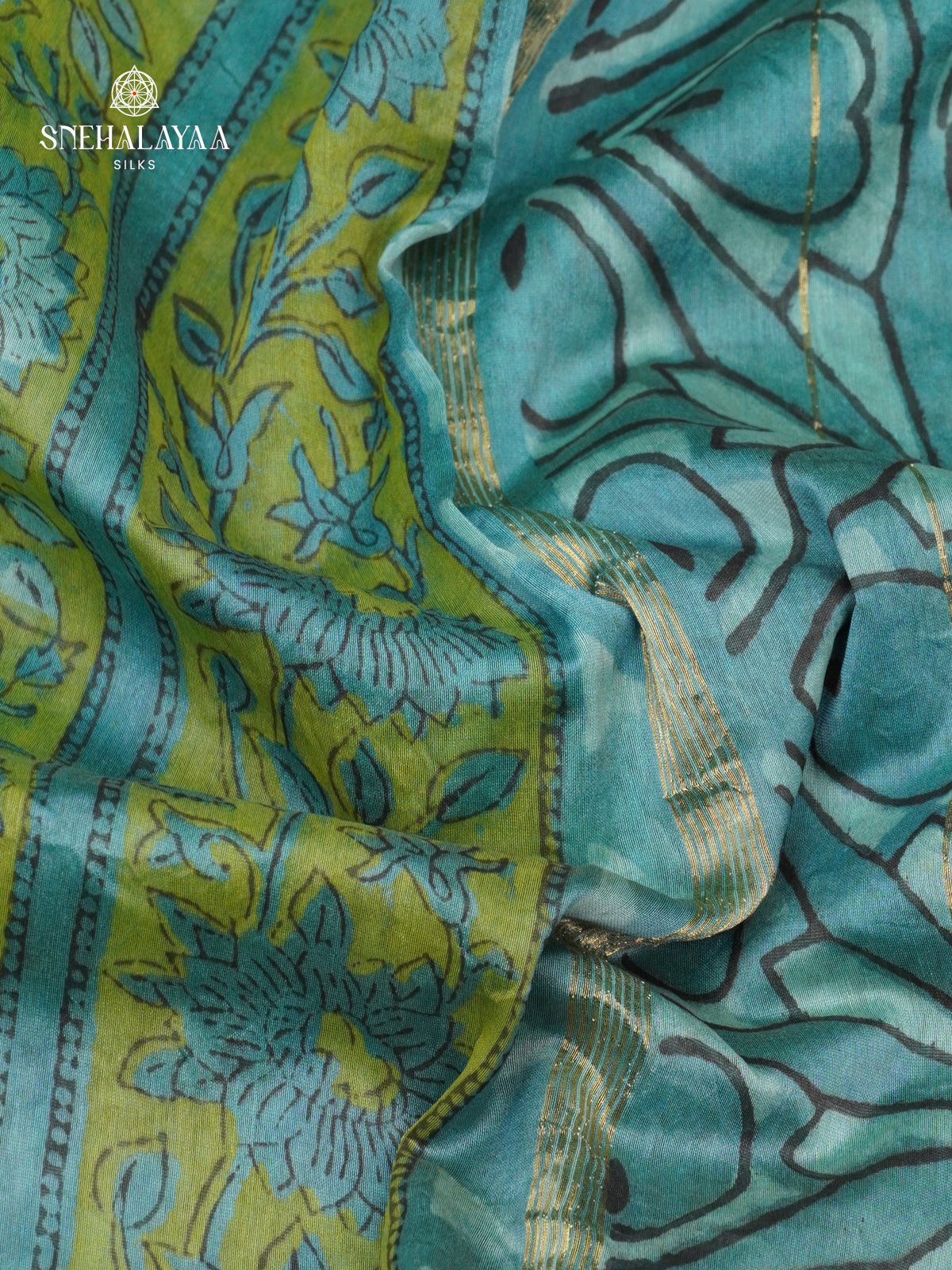 Ice Blue Chanderi Saree