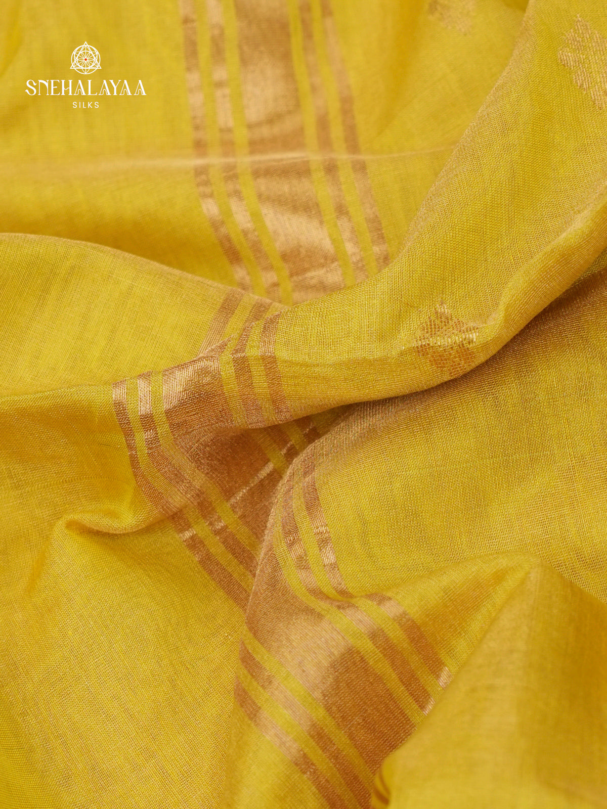 Yellow Maheshwari Silk Cotton Saree