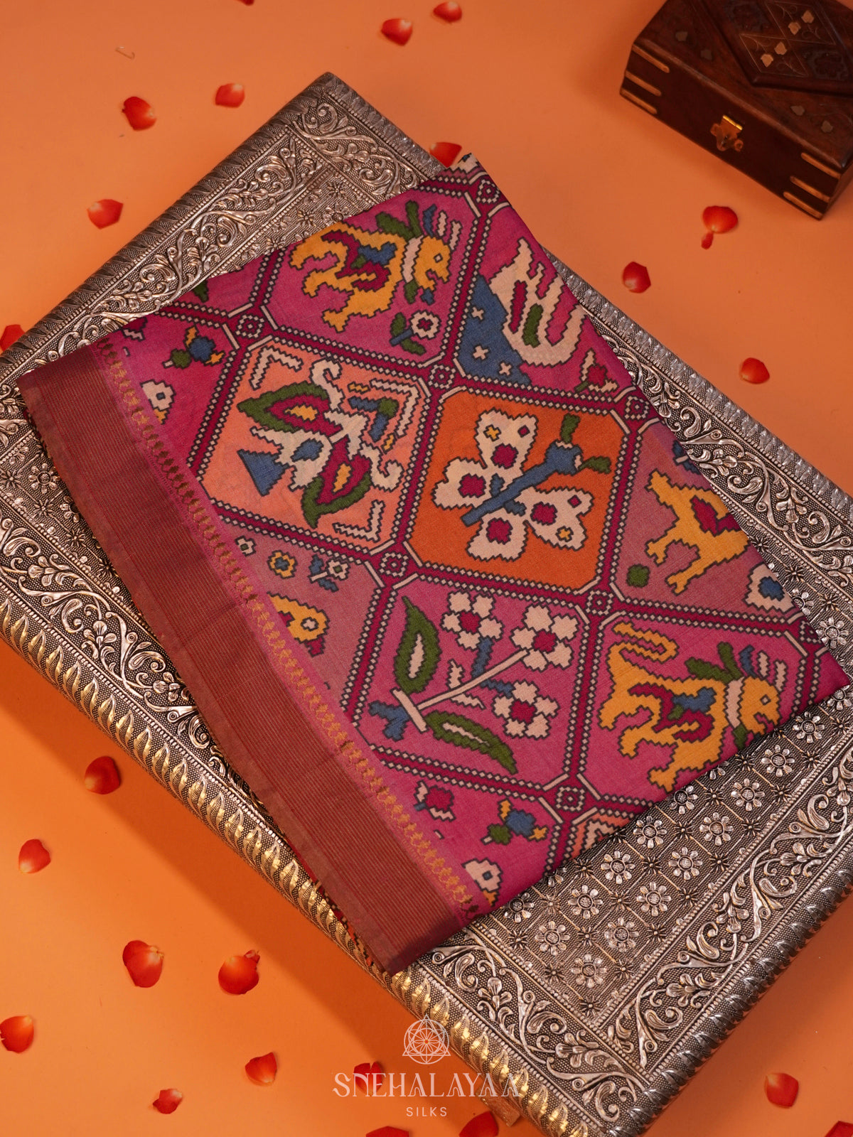 Pink Tussar Saree