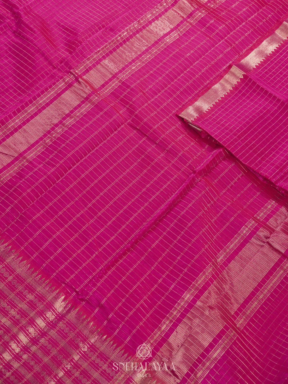 Rani Pink Mangalagiri Silk Cotton Saree
