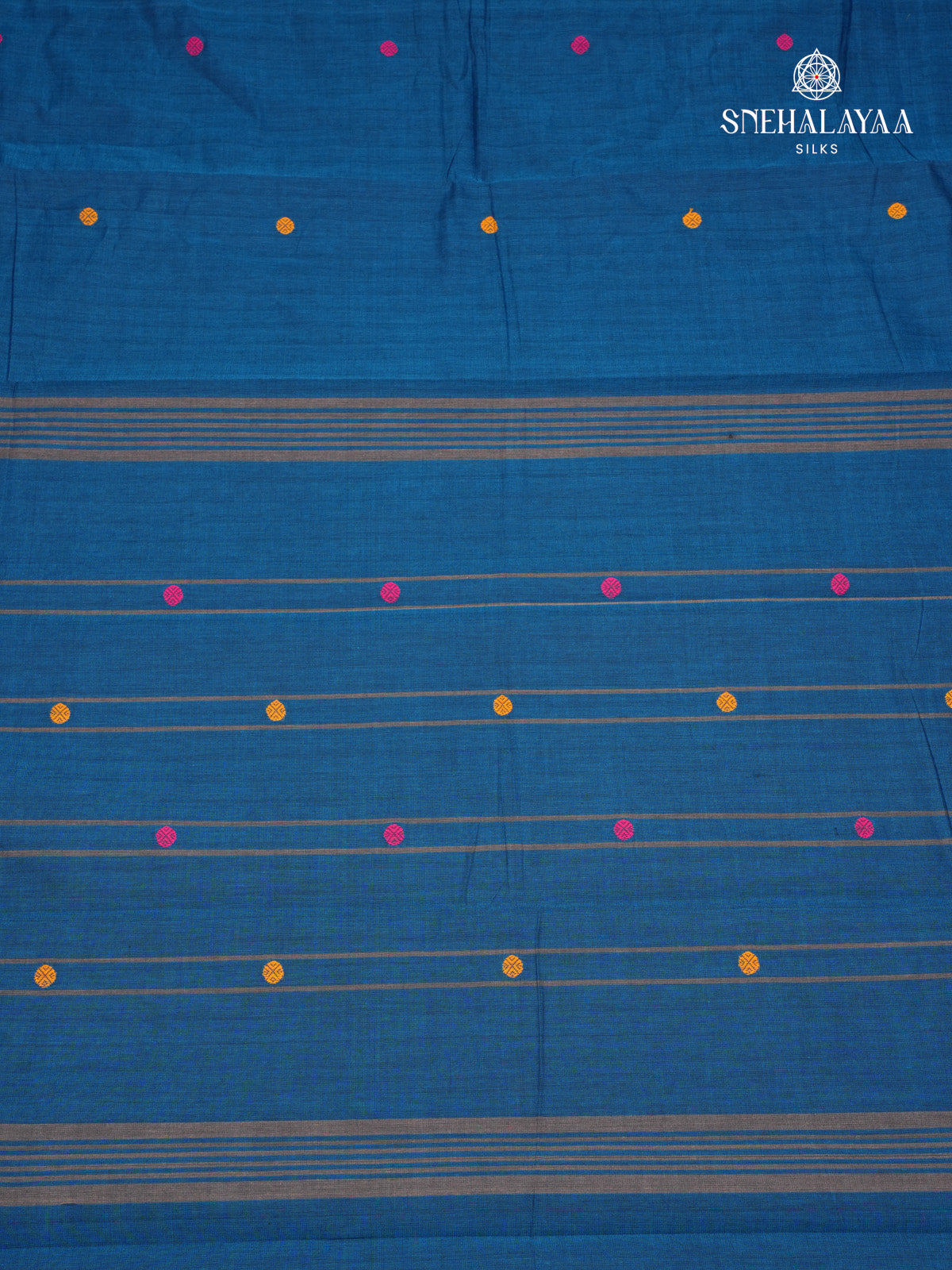 Peacock Blue Chettinad Cotton Saree