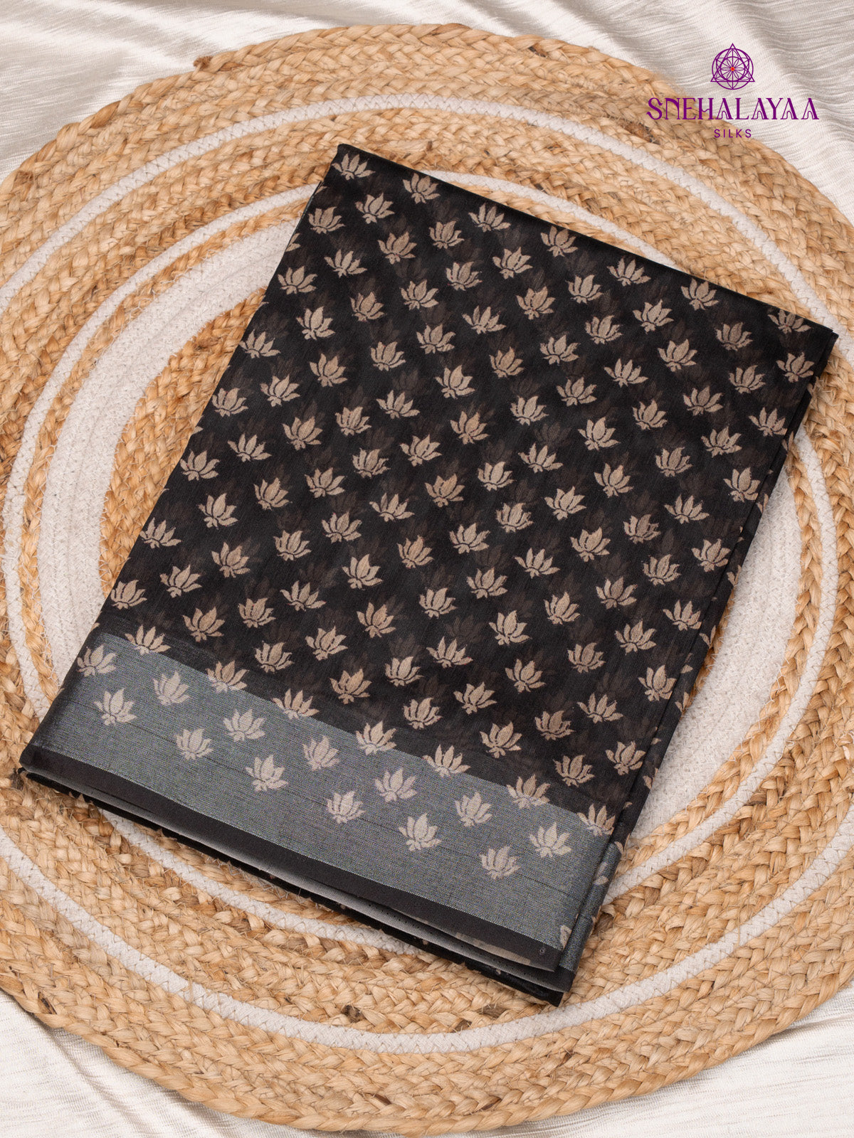 Black Munga Tussar Saree