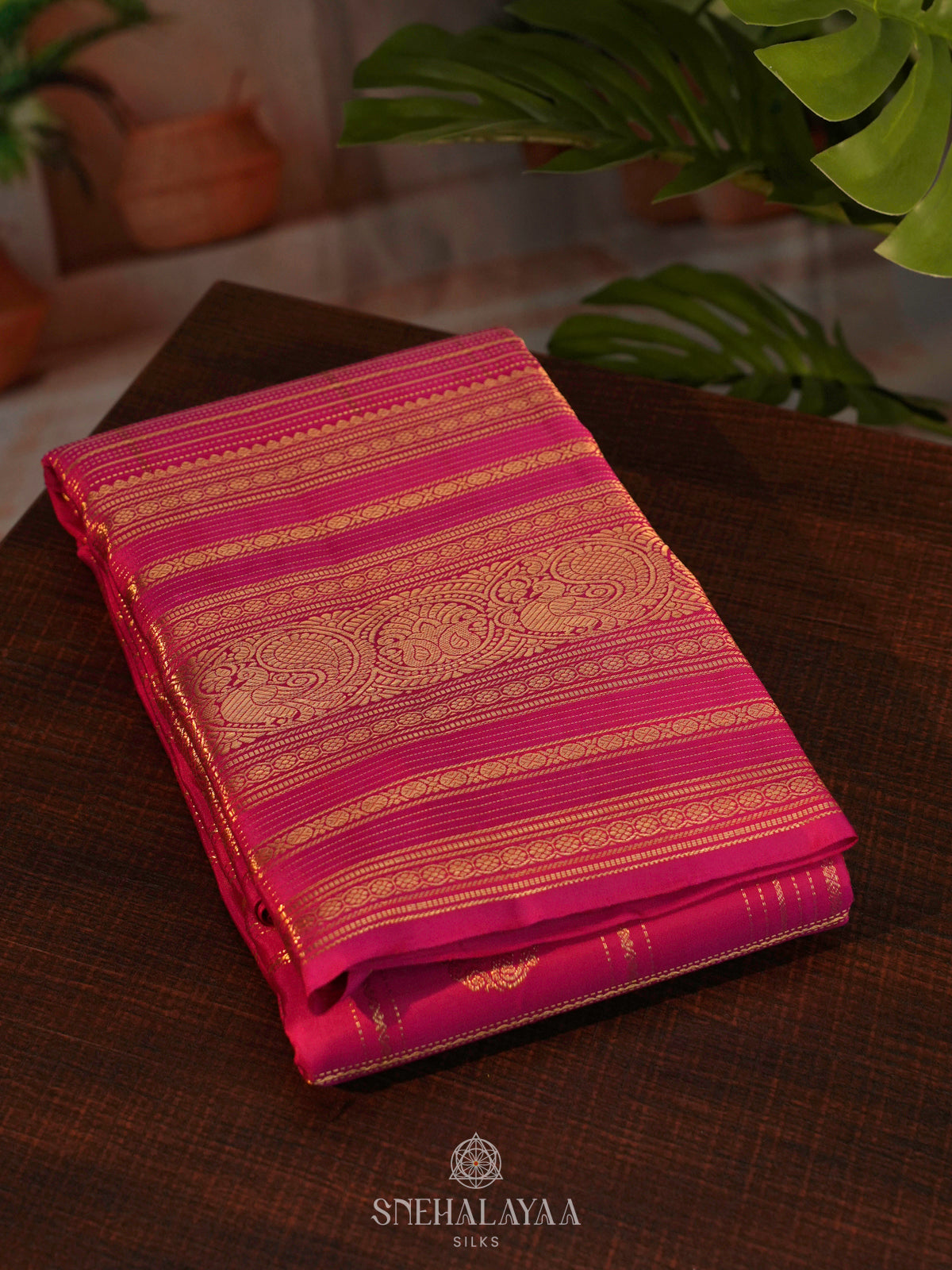 Pink Kanjivaram Silk Saree