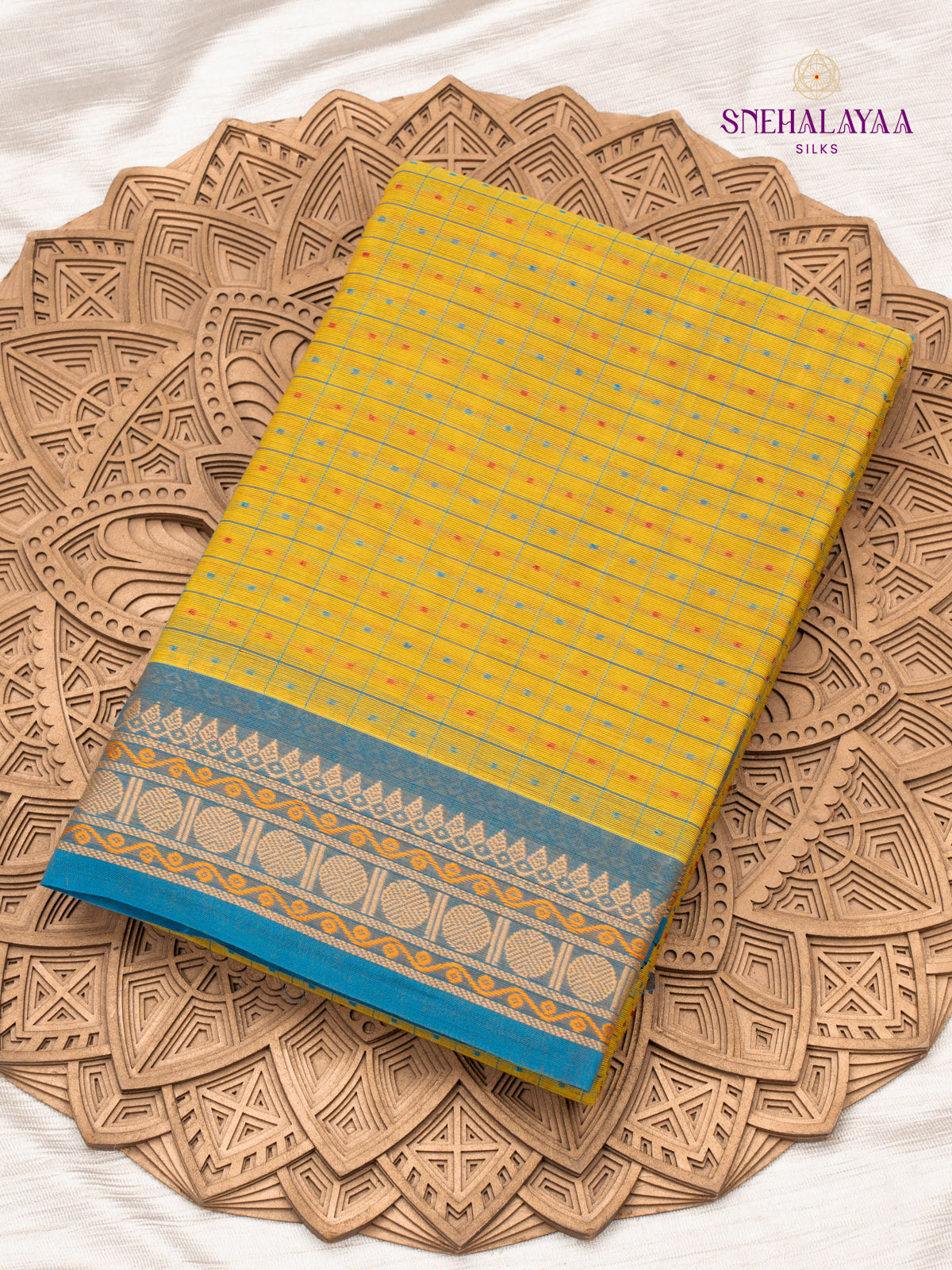 Yellow Chettinad Cotton Saree