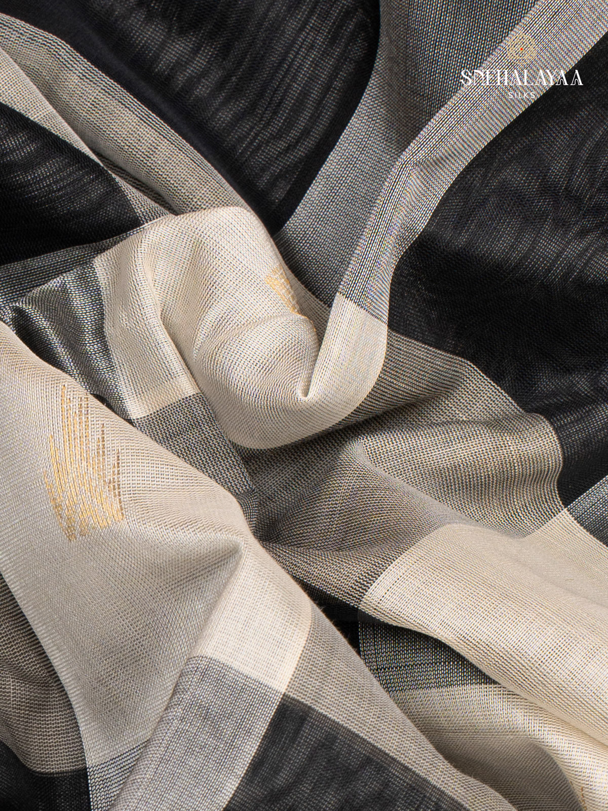 Black Kanchi Silk Cotton Saree