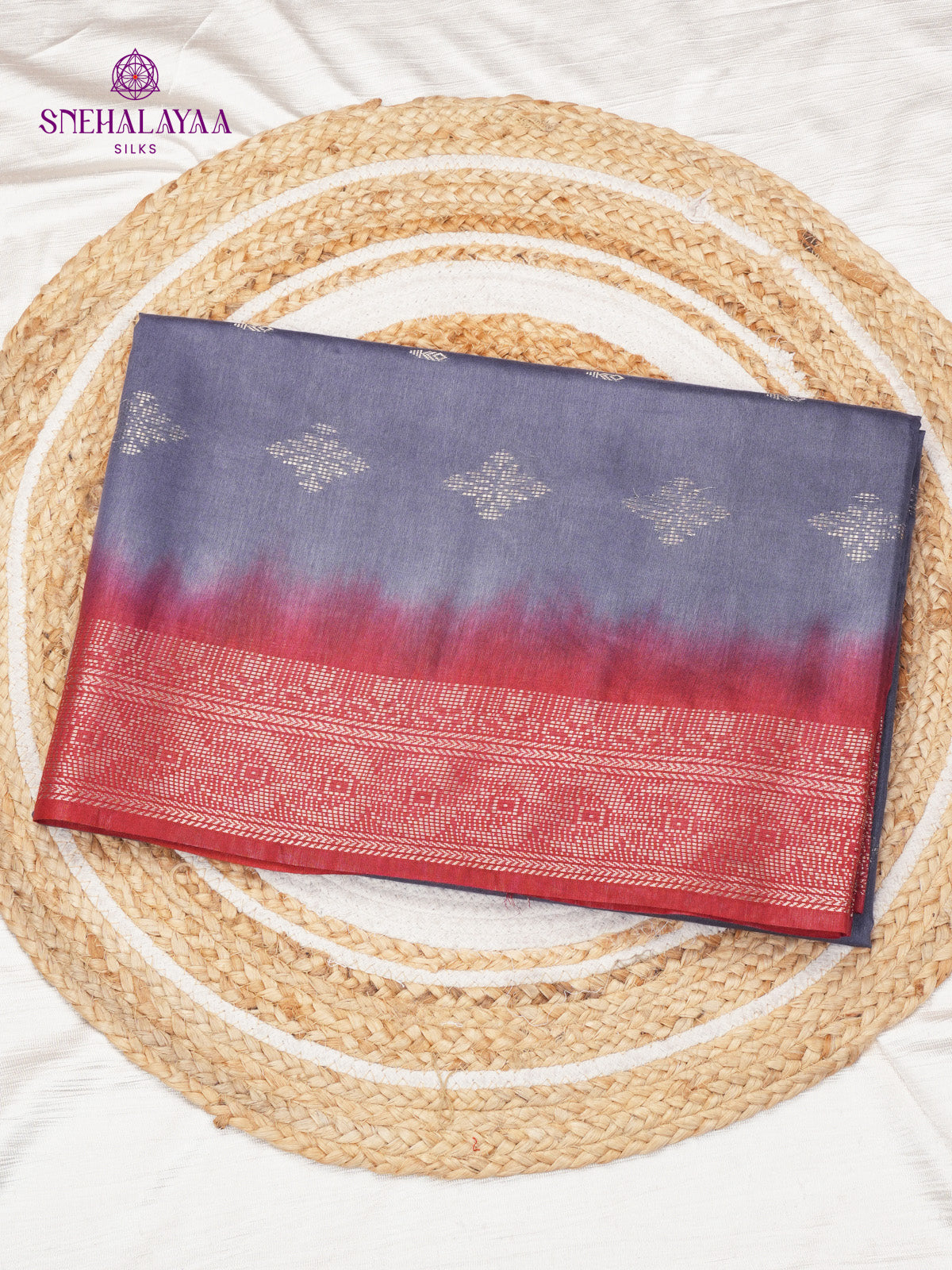 Grey Bamboo Silk Saree