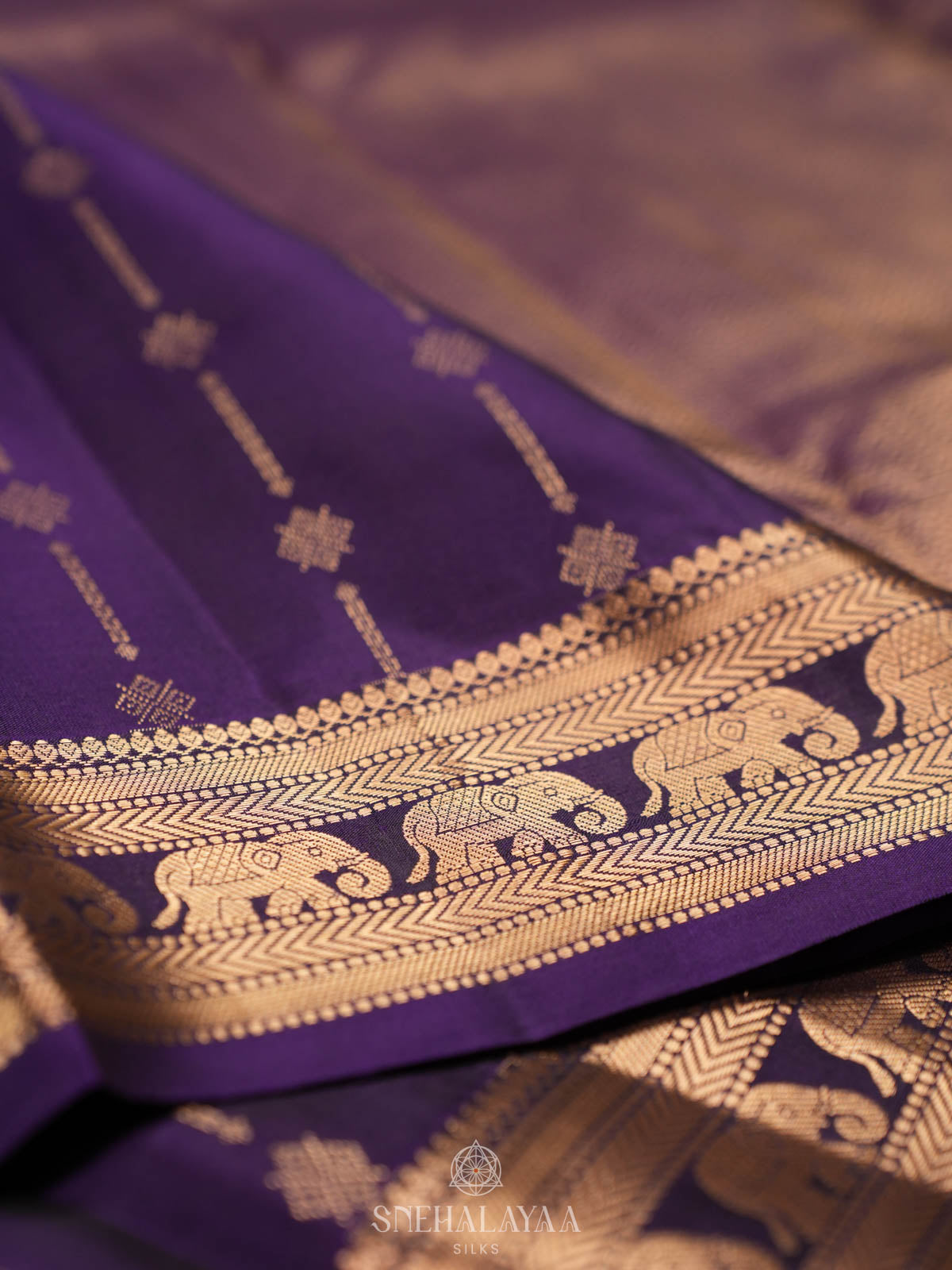 Purple Kanjivaram silk saree