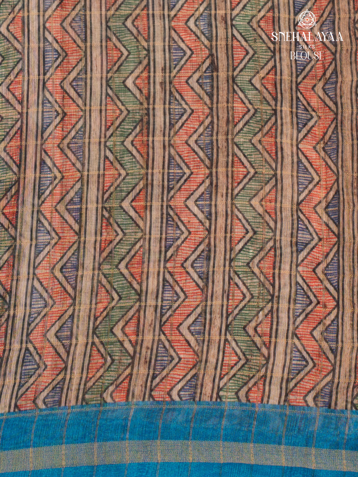 Blue Madhubani Saree