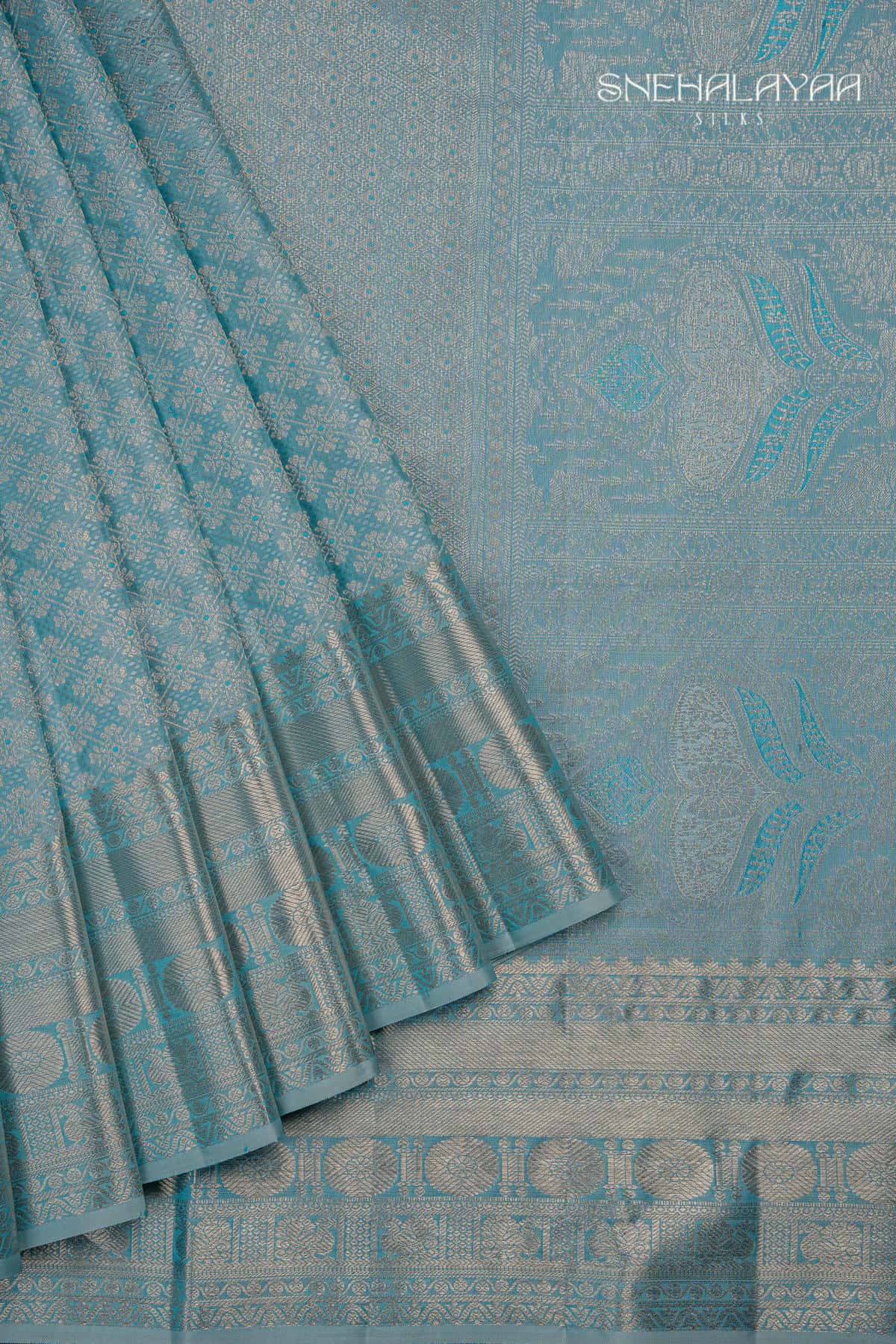 Blue Kancheevaram Wedding Silk Saree