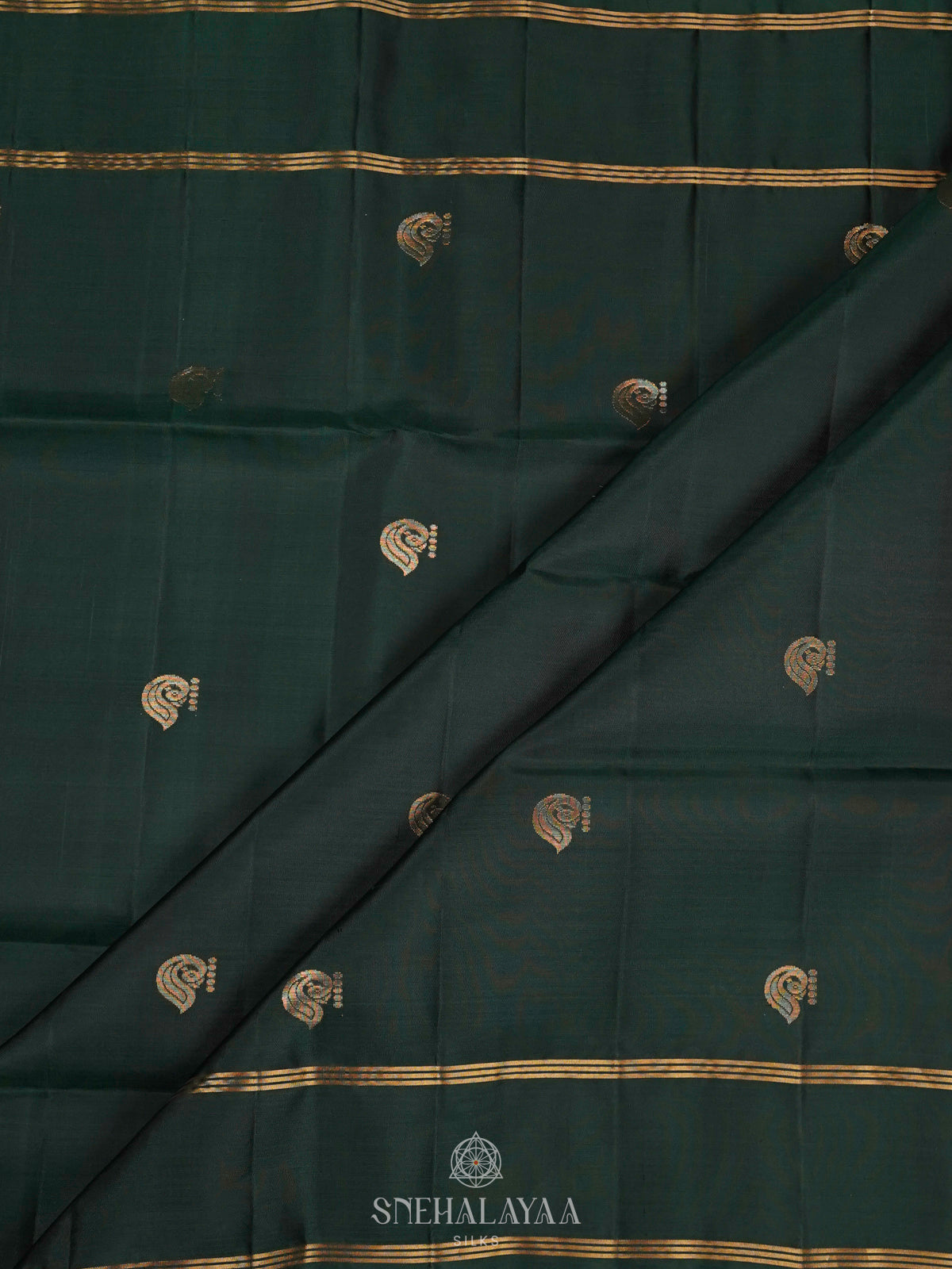 Forest Green Soft Silk Saree