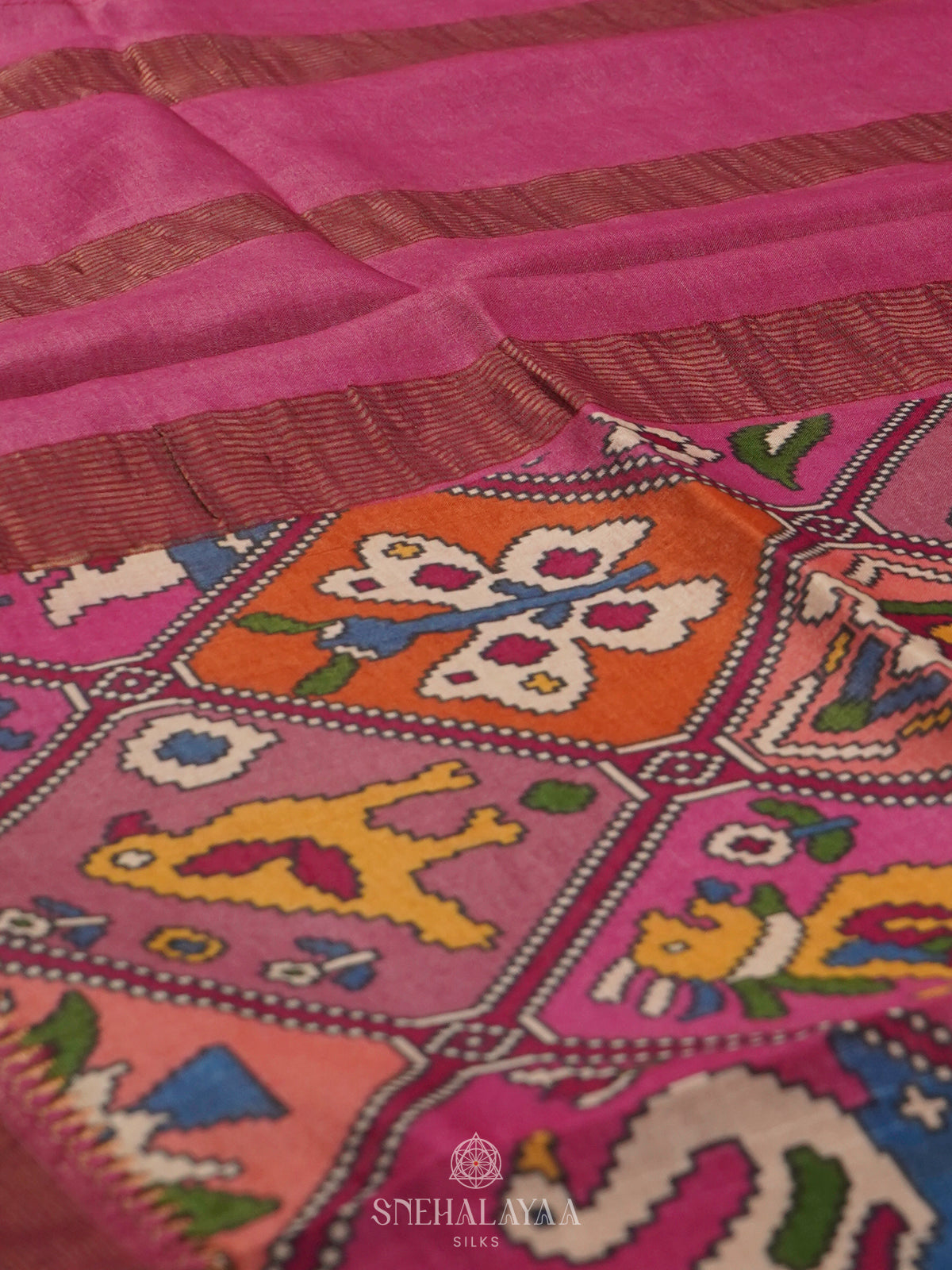 Pink Tussar Saree