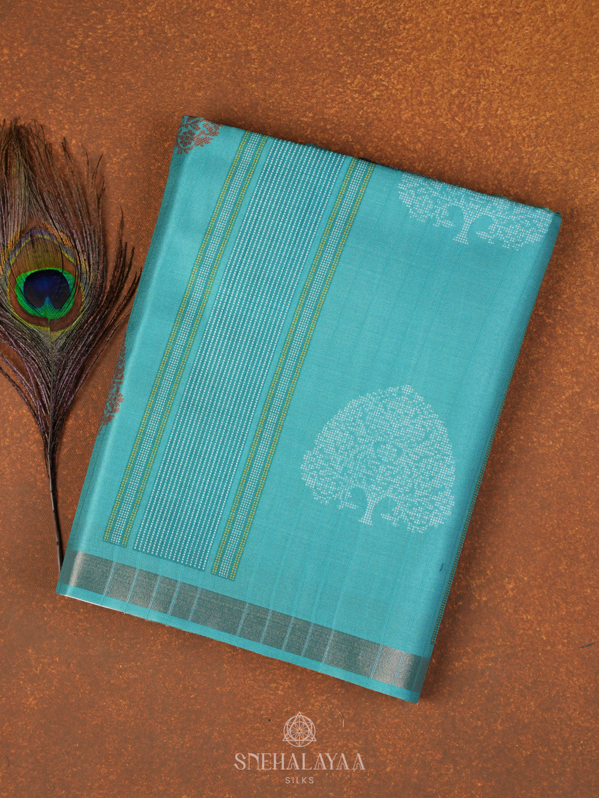 Sea Green Tussar Saree