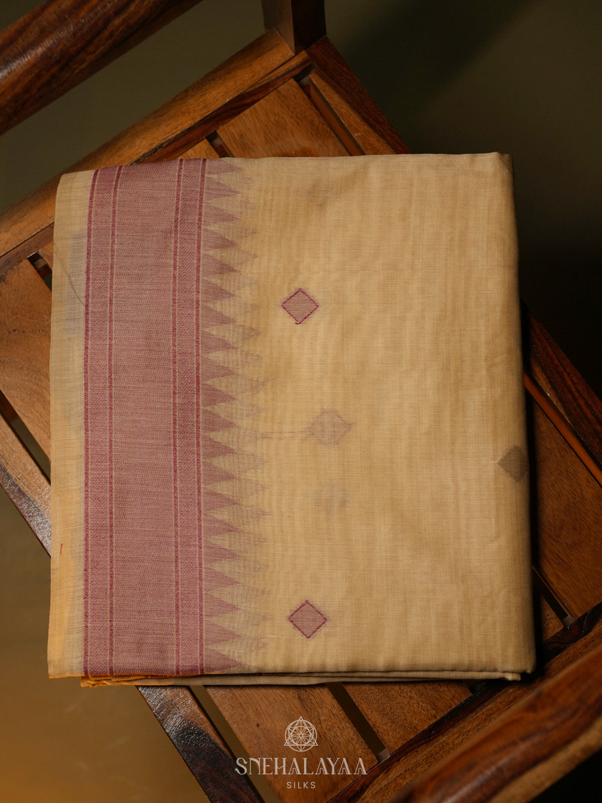 Cream Munga Cotton Saree