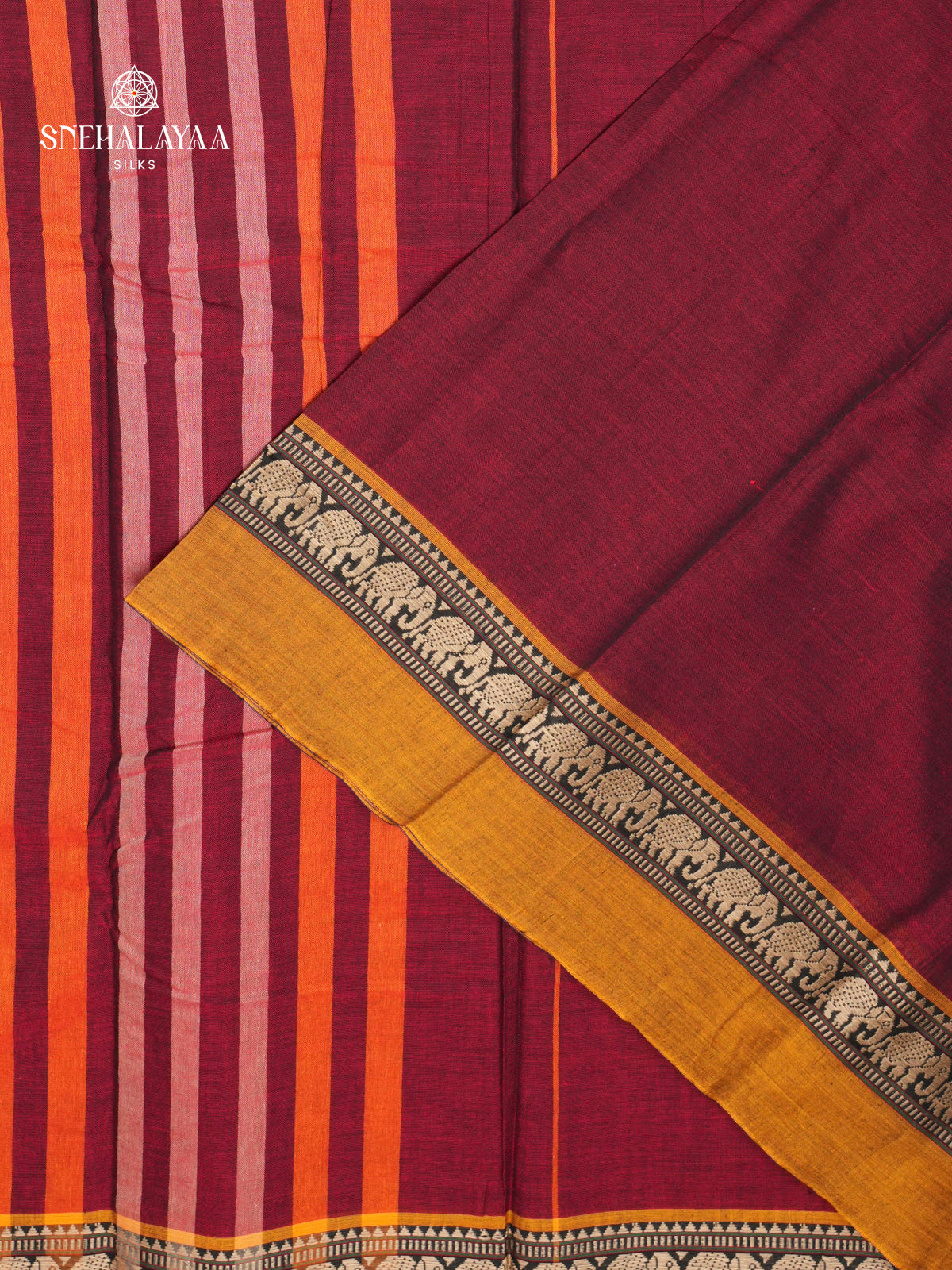 Maroon Narayanpet Cotton Saree