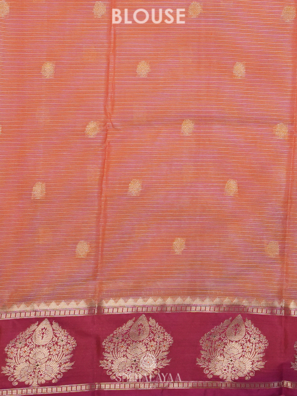 Peach Kota Embroidery Saree