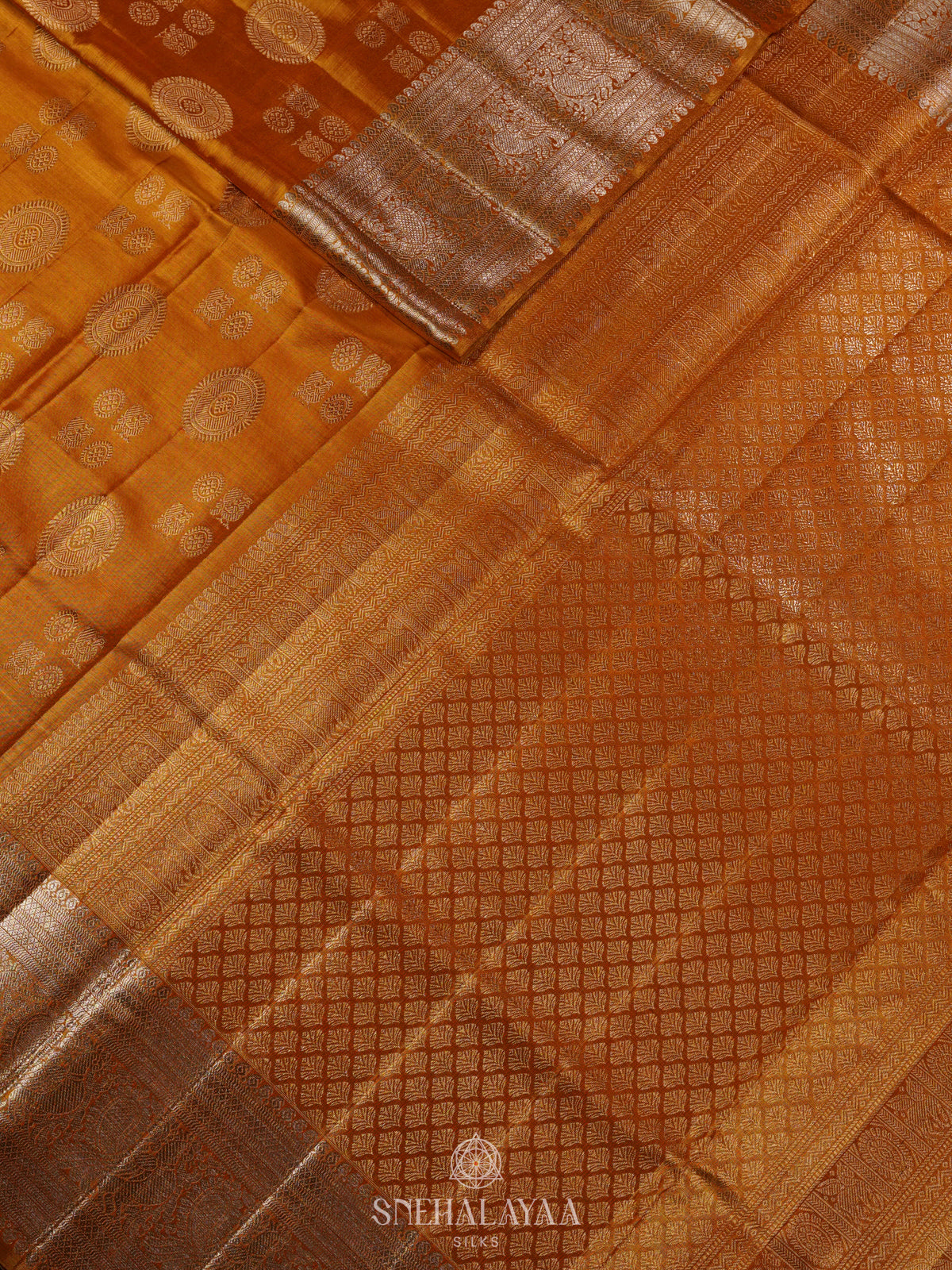 Orange Kanjivaram Silk Saree
