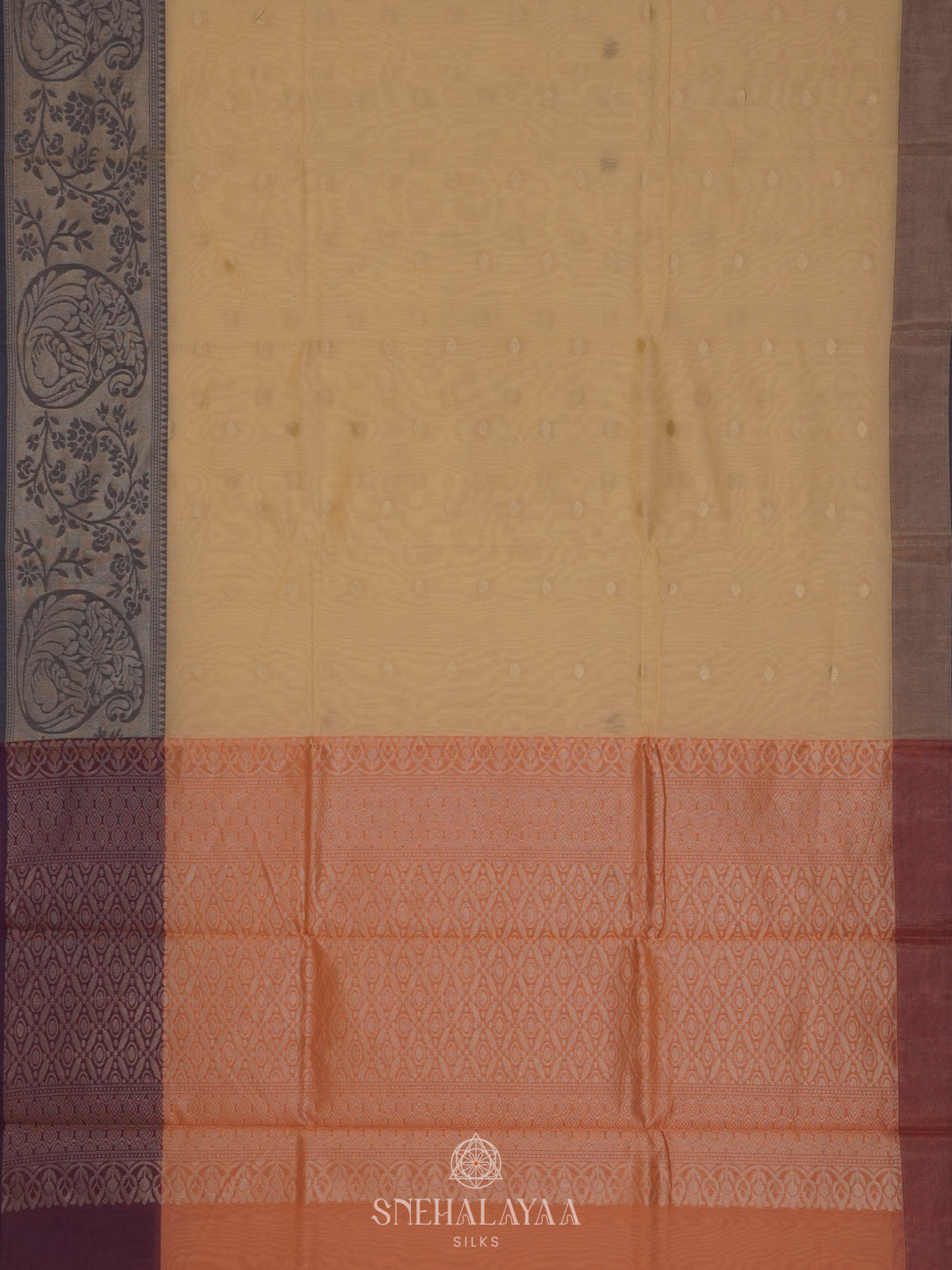 Cream Kanchi Silk Cotton Saree